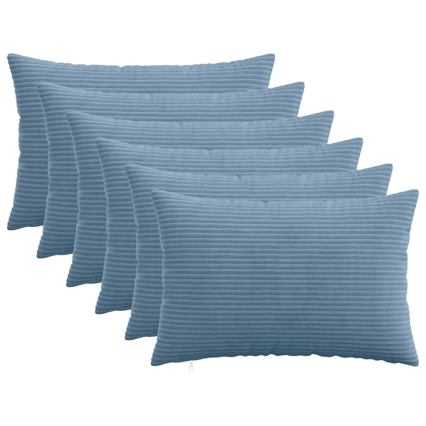 Pudebetræk 6 pcs HEERLEN Blå 40 x 60 cm cordfløjl