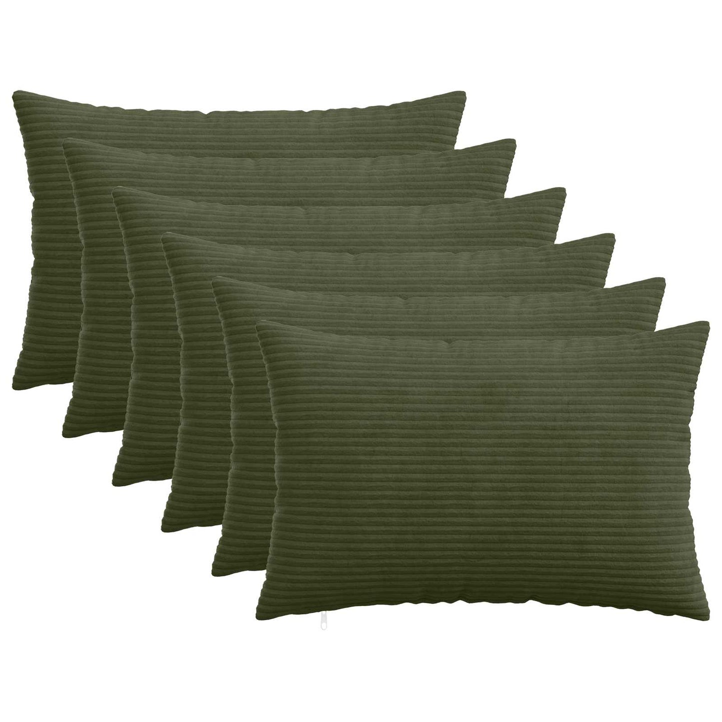 Pudebetræk 6 pcs HEERLEN Grøn 40 x 60 cm cordfløjl