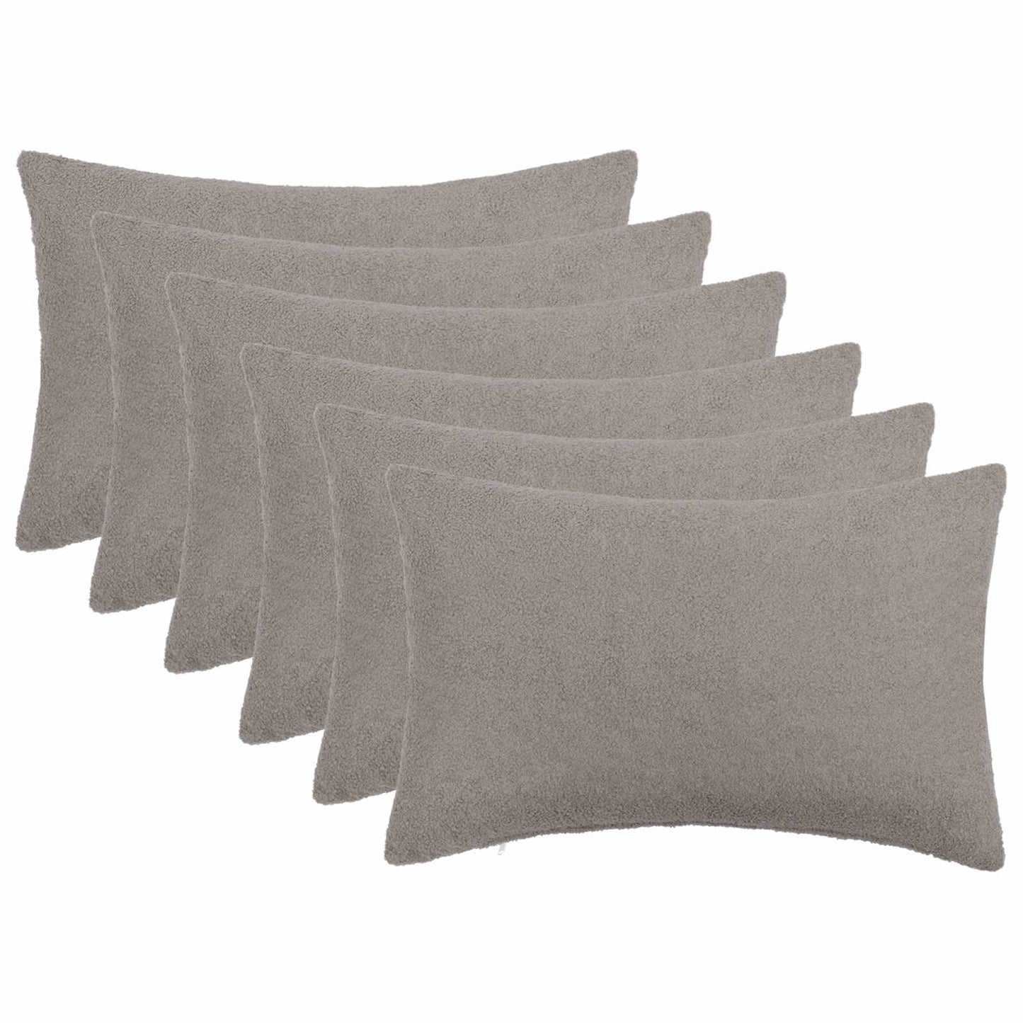 Pudebetræk 6 pcs HEERLEN Lysegrå 40 x 60 cm Bouclé