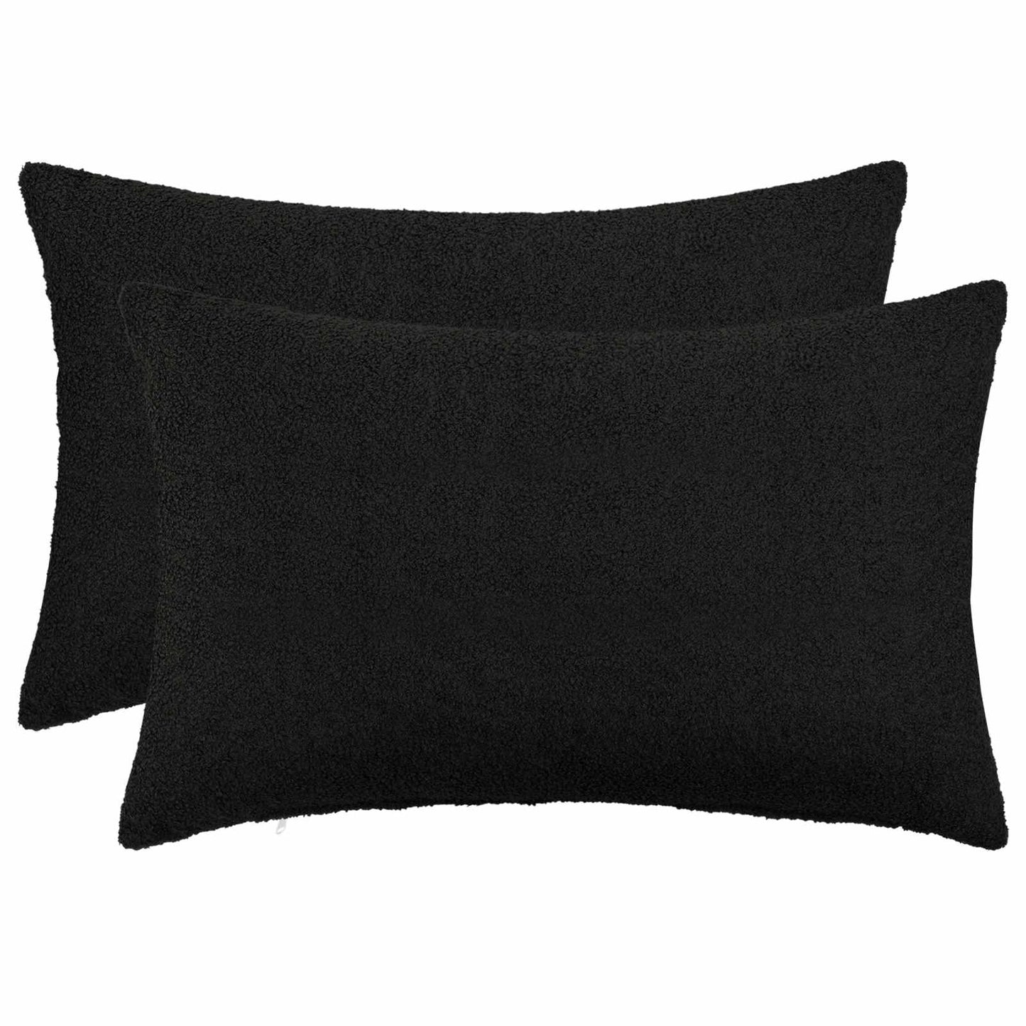 Pudebetræk 2 pcs HEERLEN Sort 40 x 60 cm Bouclé