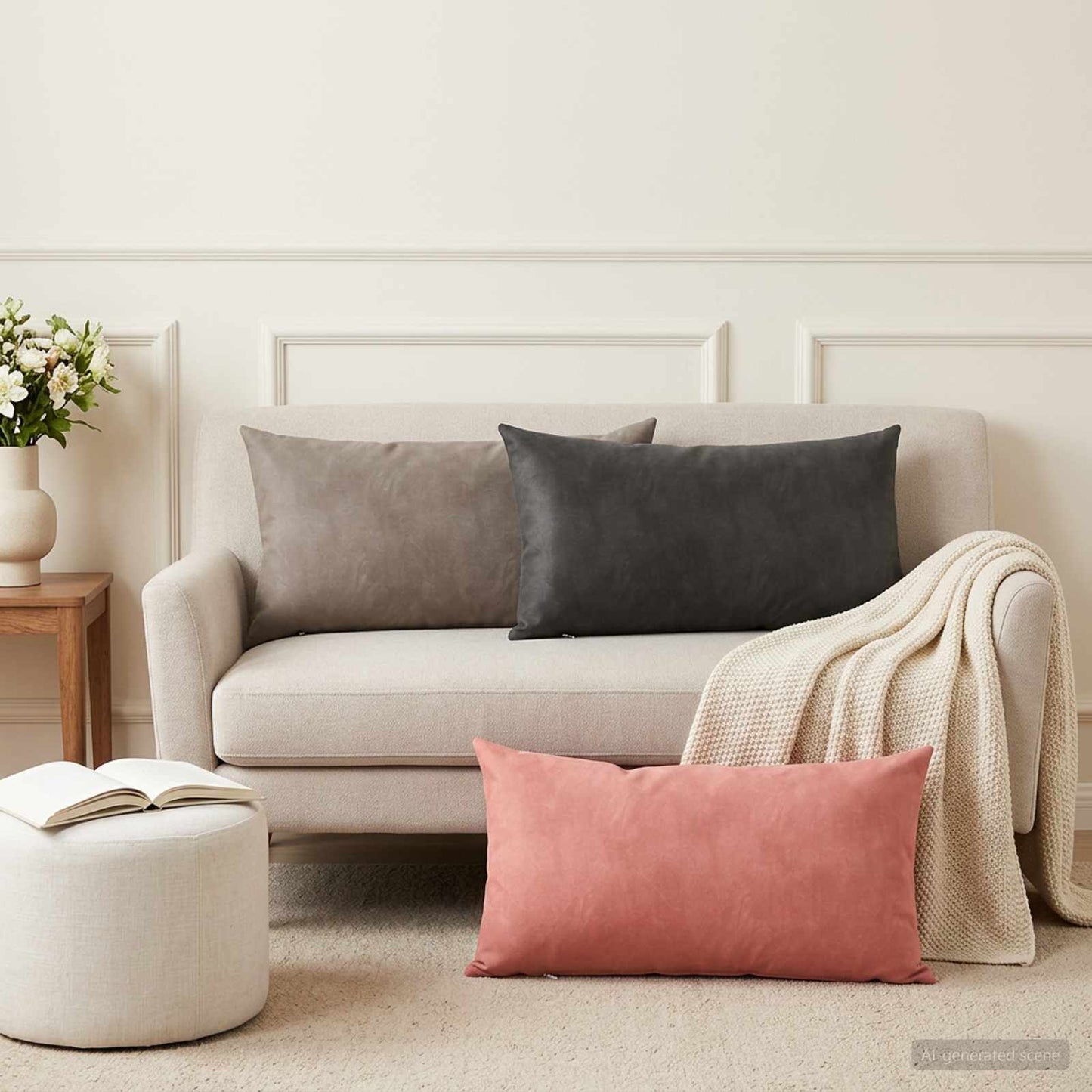 Pudebetræk 6 pcs HEERLEN Lyserød 40 x 70 cm Fløjl