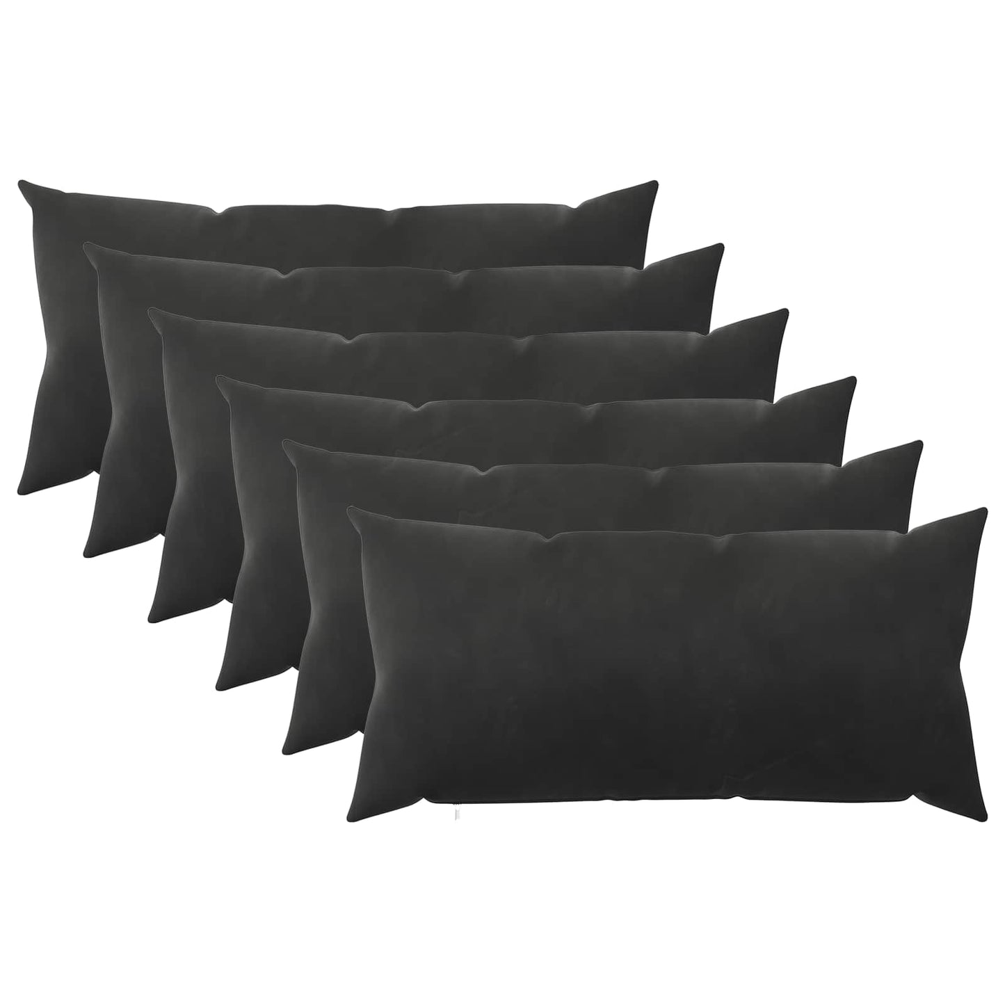 Pudebetræk 6 pcs HEERLEN Sort 40 x 70 cm Fløjl