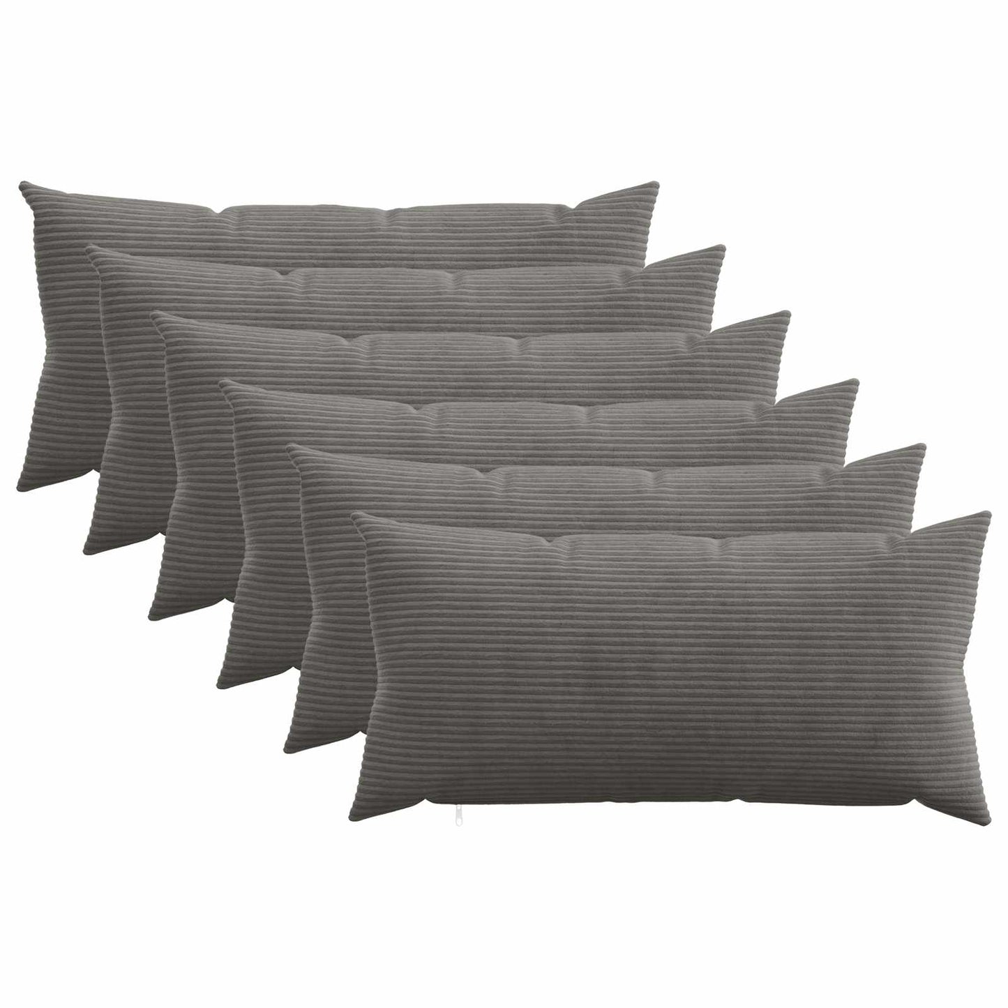 Pudebetræk 6 pcs HEERLEN Mørkegrå 40 x 70 cm cordfløjl