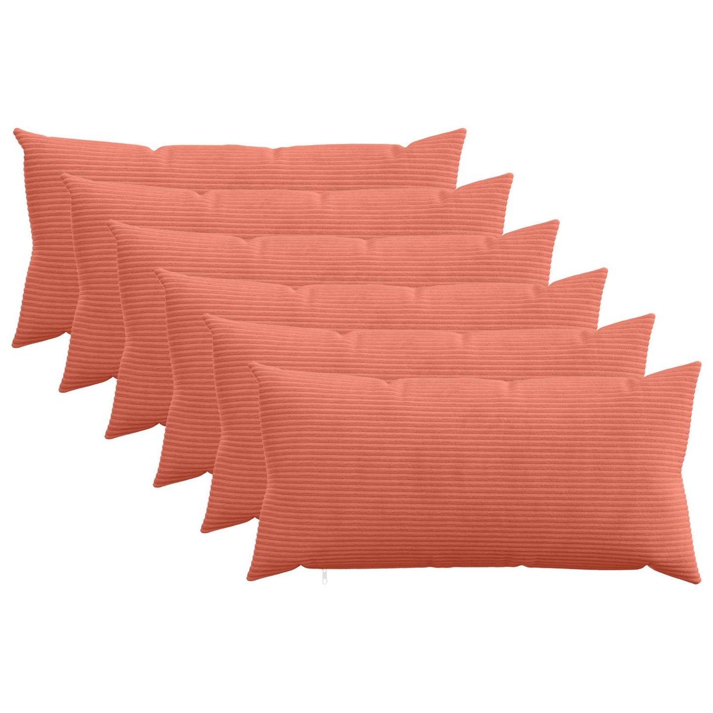 Pudebetræk 6 pcs HEERLEN Rød orange 40 x 70 cm cordfløjl