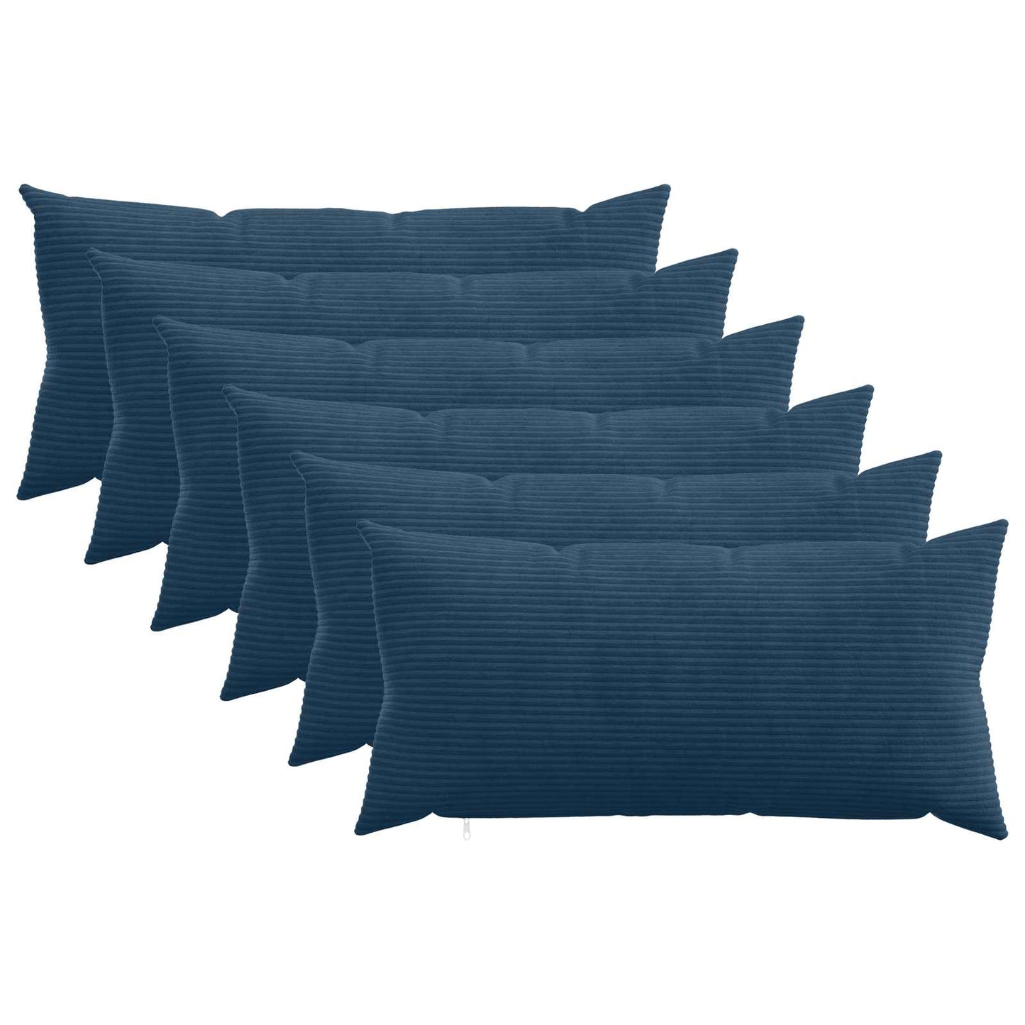Pudebetræk 6 pcs HEERLEN Mørkeblå 40 x 70 cm cordfløjl