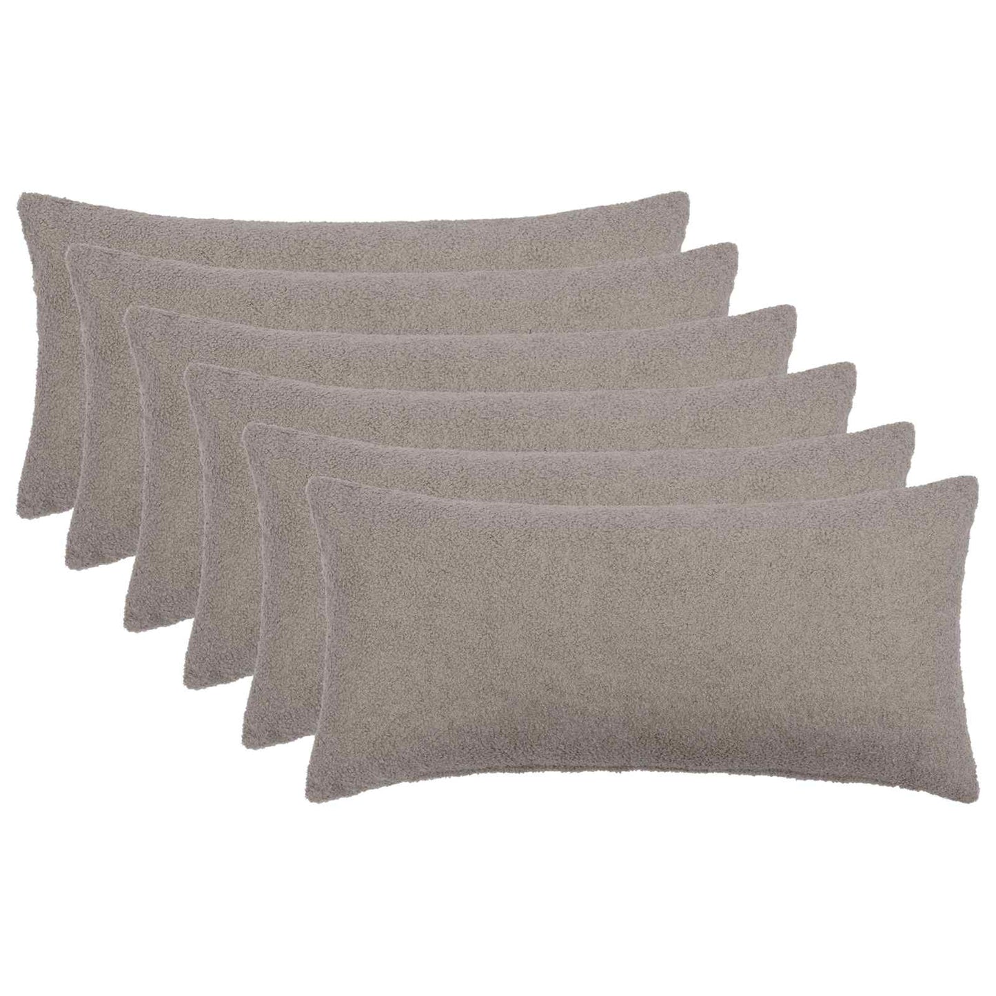 Pudebetræk 6 pcs HEERLEN Lysegrå 40 x 70 cm Bouclé