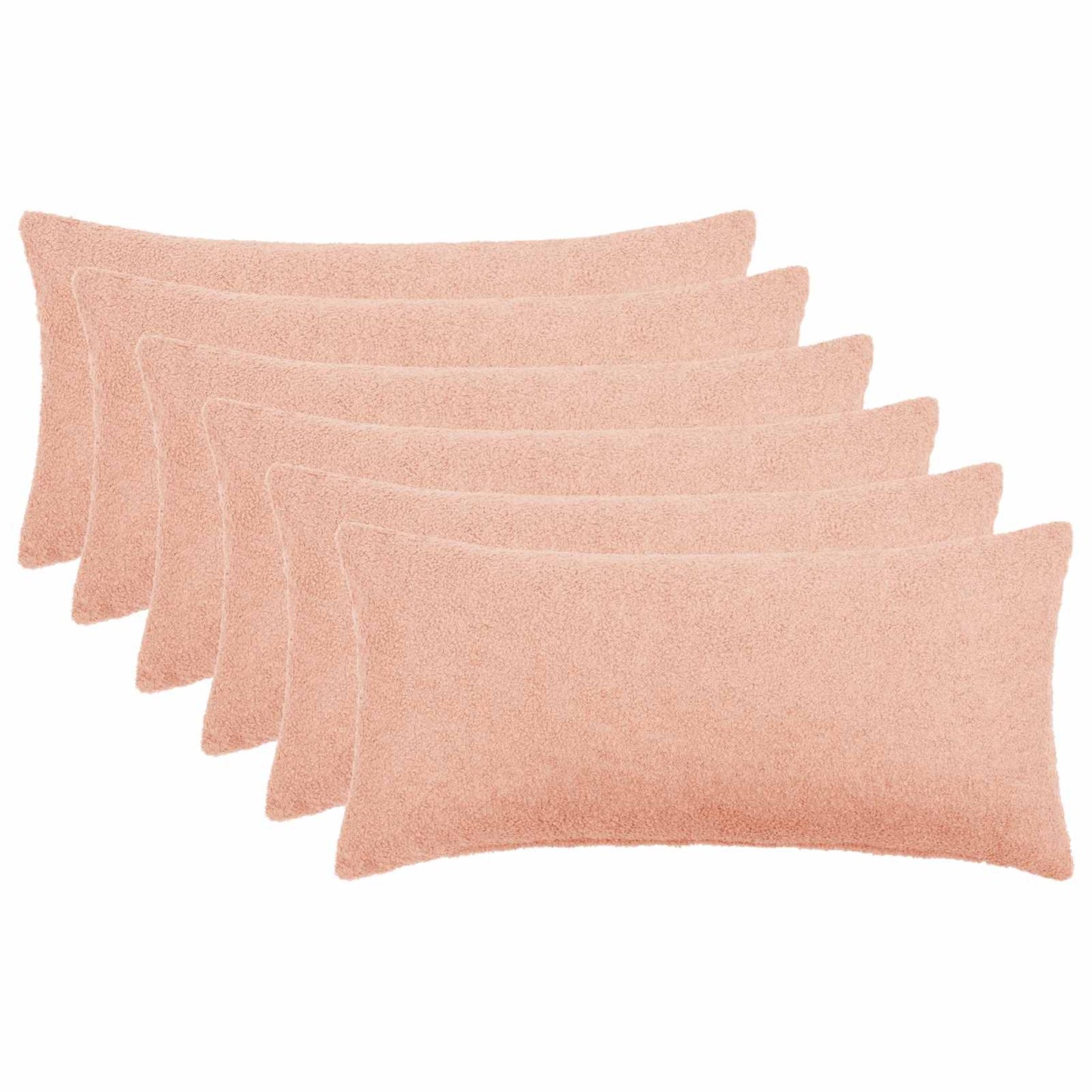 Pudebetræk 6 pcs HEERLEN Lyserød 40 x 70 cm Bouclé