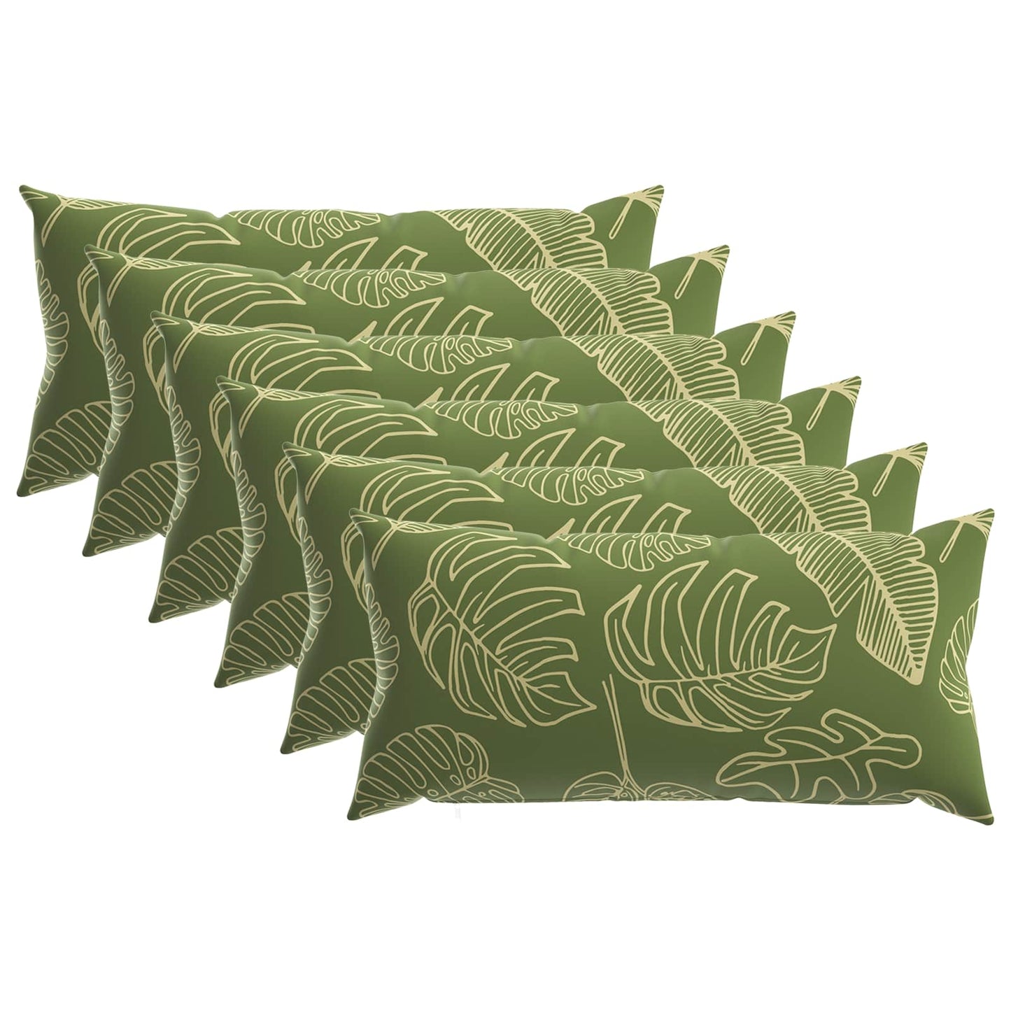 Pudebetræk 6 pcs HEERLEN Bladdesign 40 x 70 cm Polyester