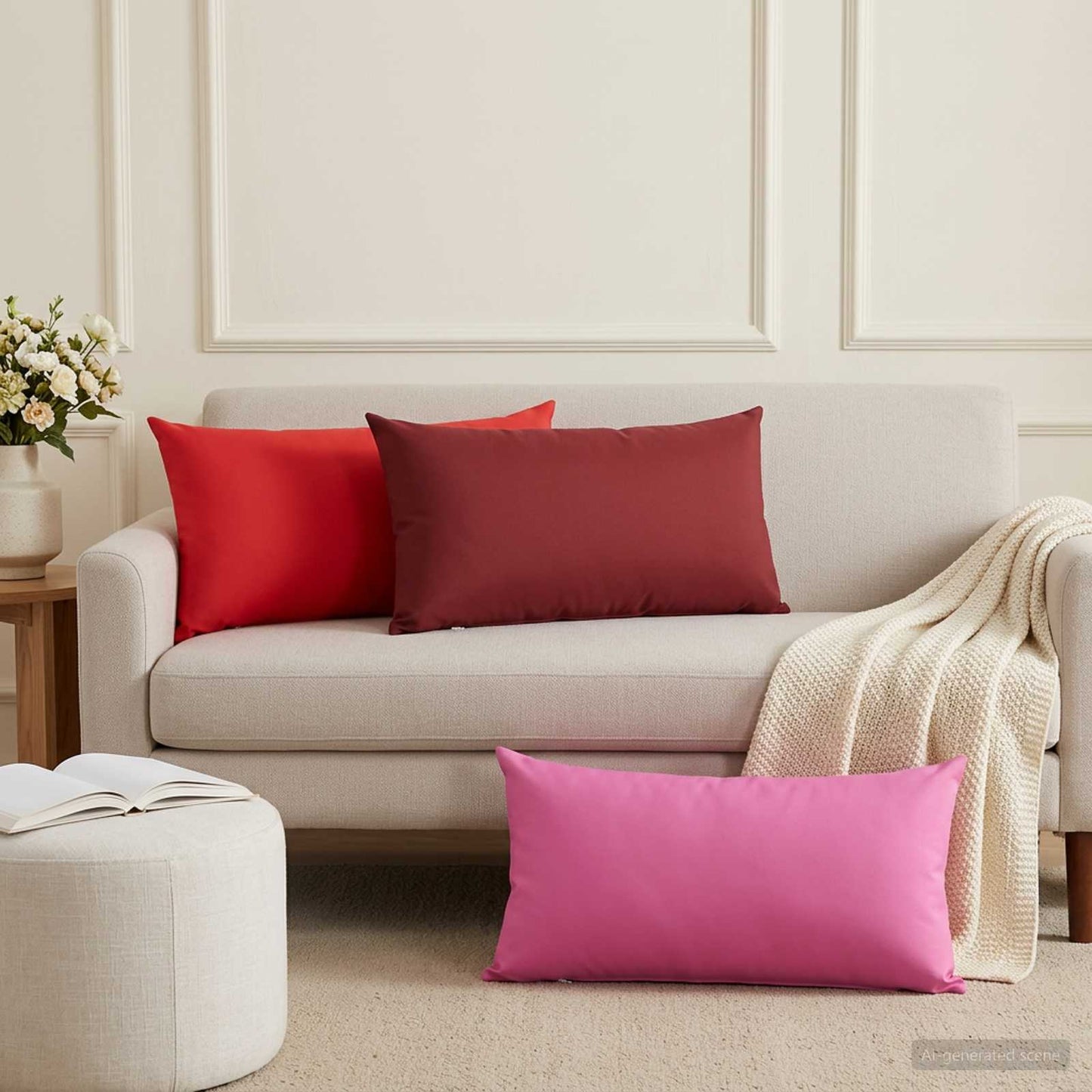 Pudebetræk 2 pcs HEERLEN Vinrød 40 x 70 cm Polyester