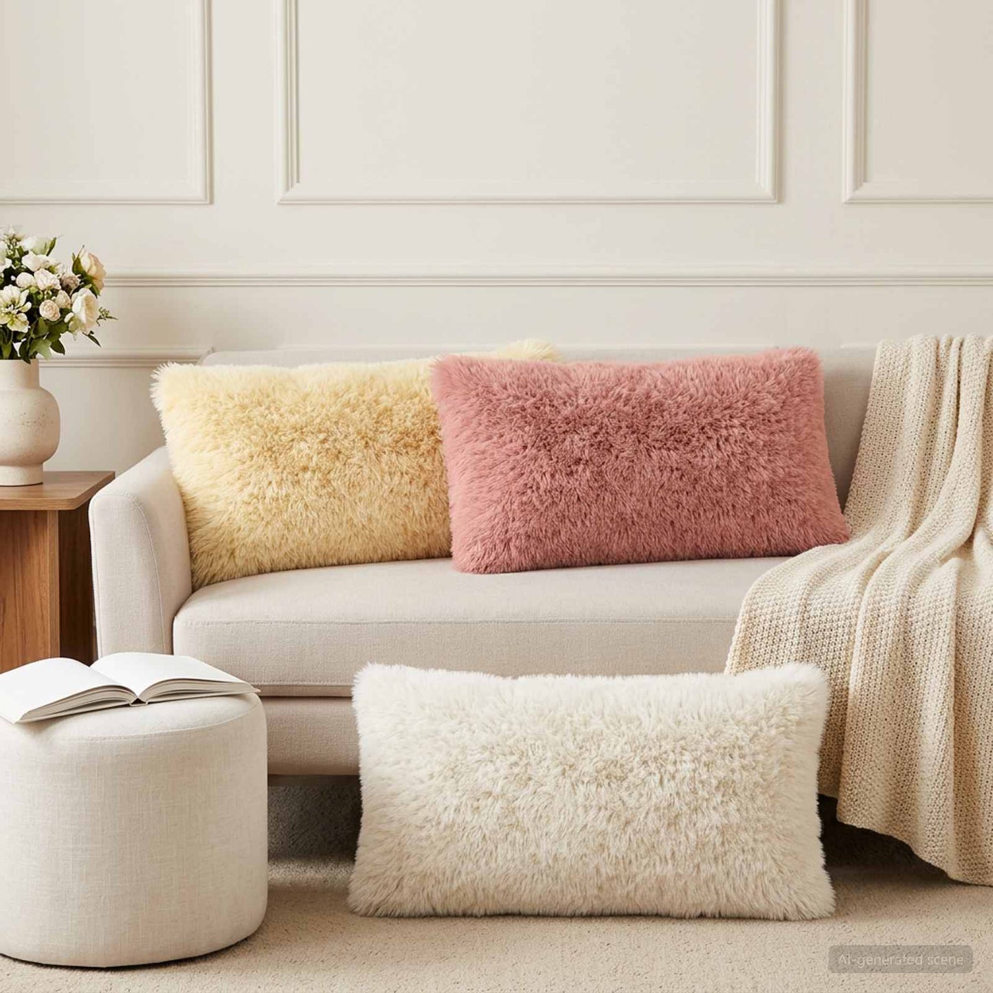 Pudebetræk 6 pcs HEERLEN Hvid 40 x 70 cm PV Fleece