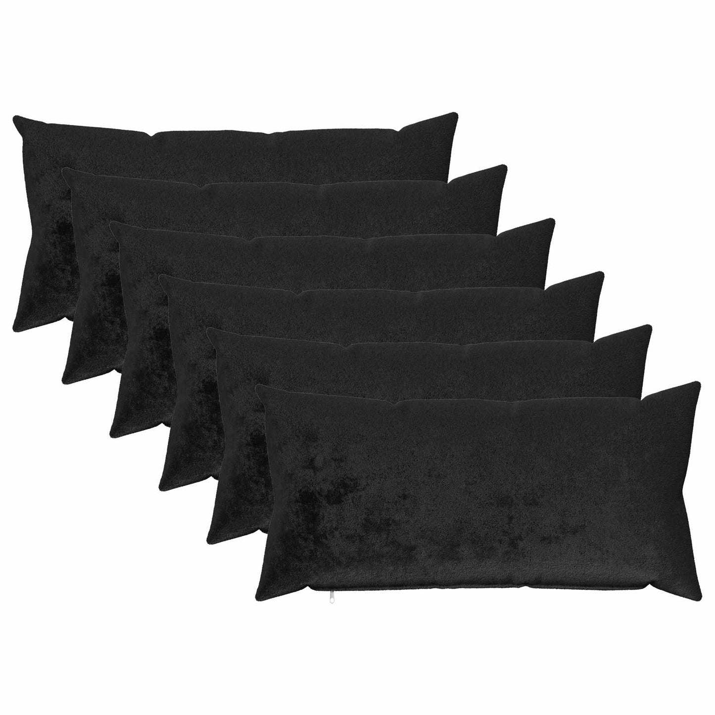 Pudebetræk 6 pcs HEERLEN Sort 40 x 70 cm Flannel