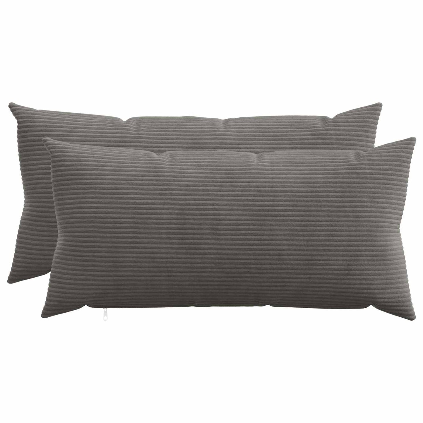 Pudebetræk 2 pcs HEERLEN Mørkegrå 40 x 80 cm cordfløjl