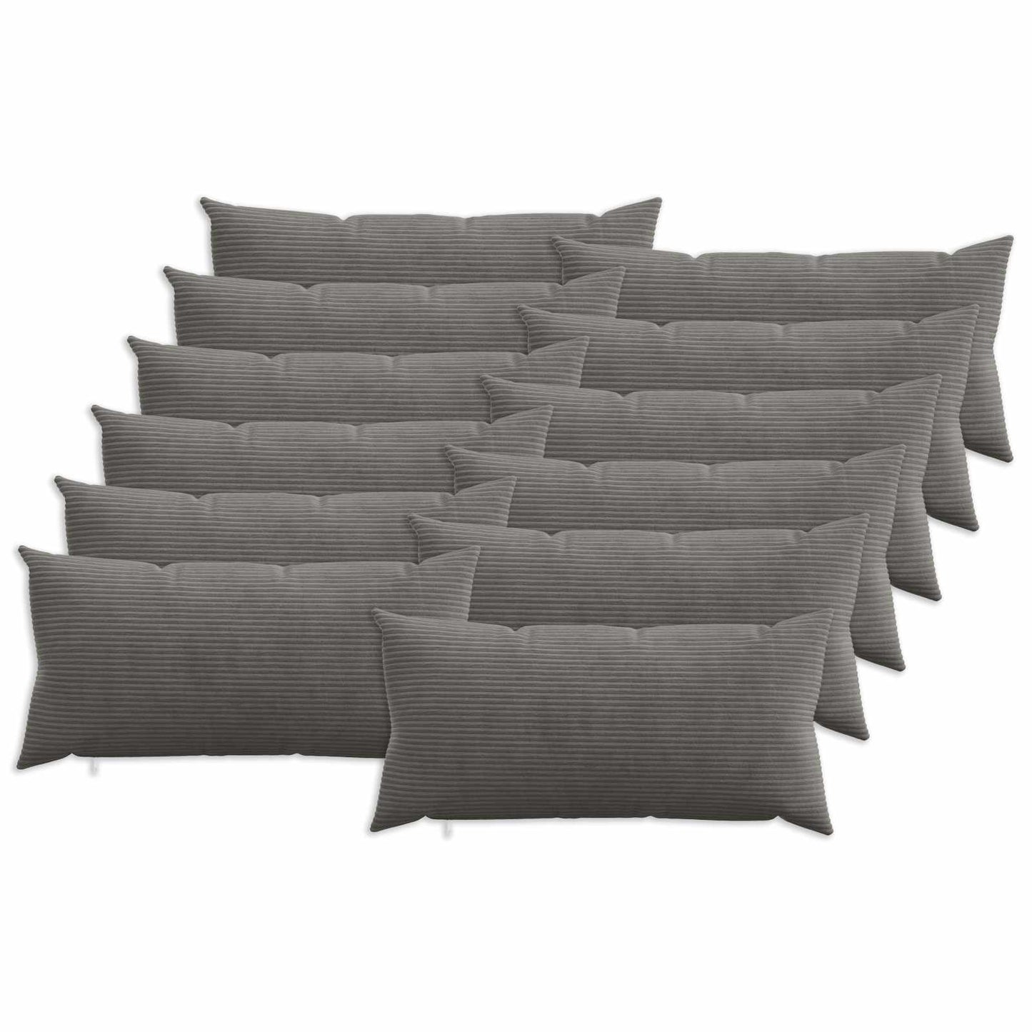 Pudebetræk 12 pcs HEERLEN Mørkegrå 40 x 80 cm cordfløjl