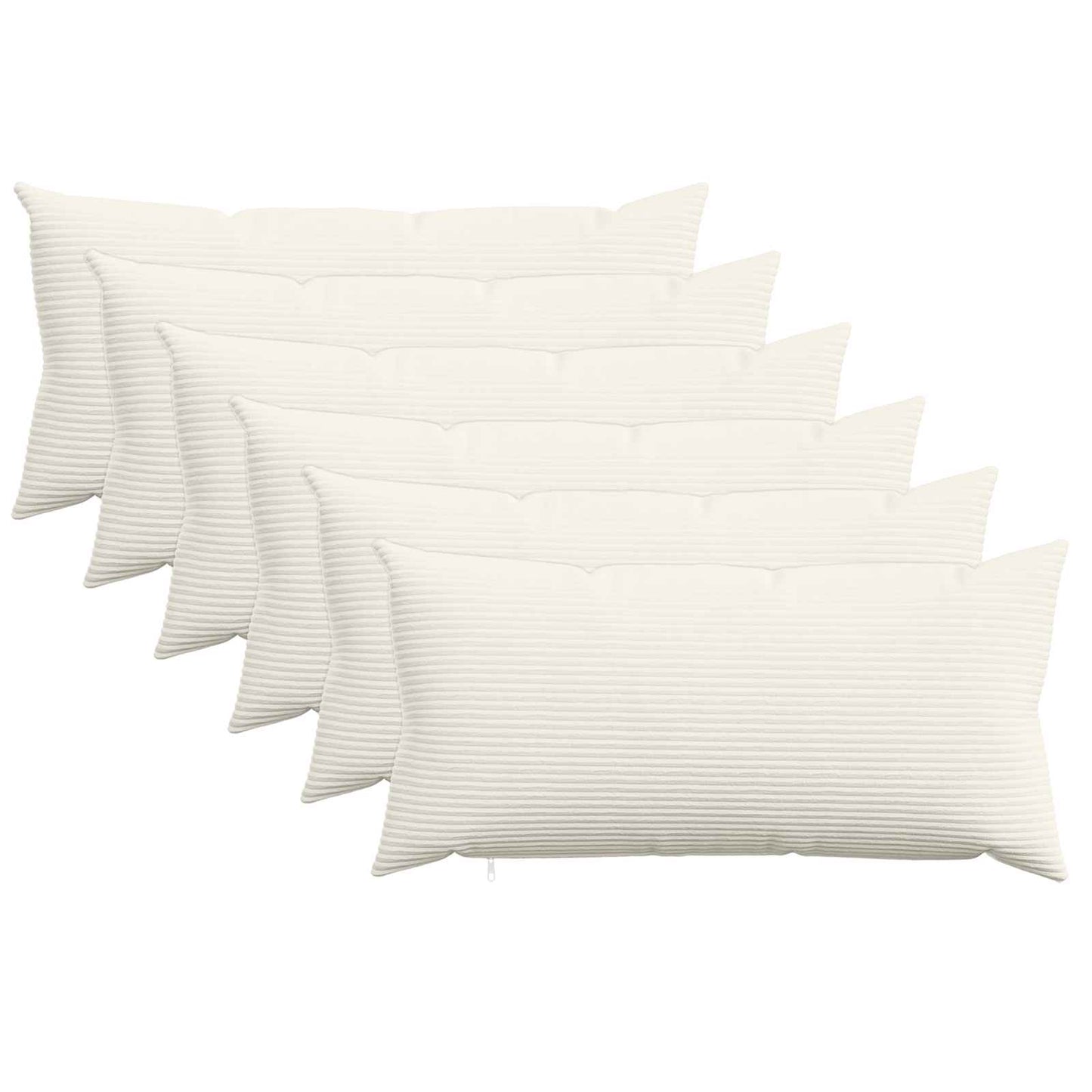 Pudebetræk 6 pcs HEERLEN Cremefarvet 40 x 80 cm cordfløjl