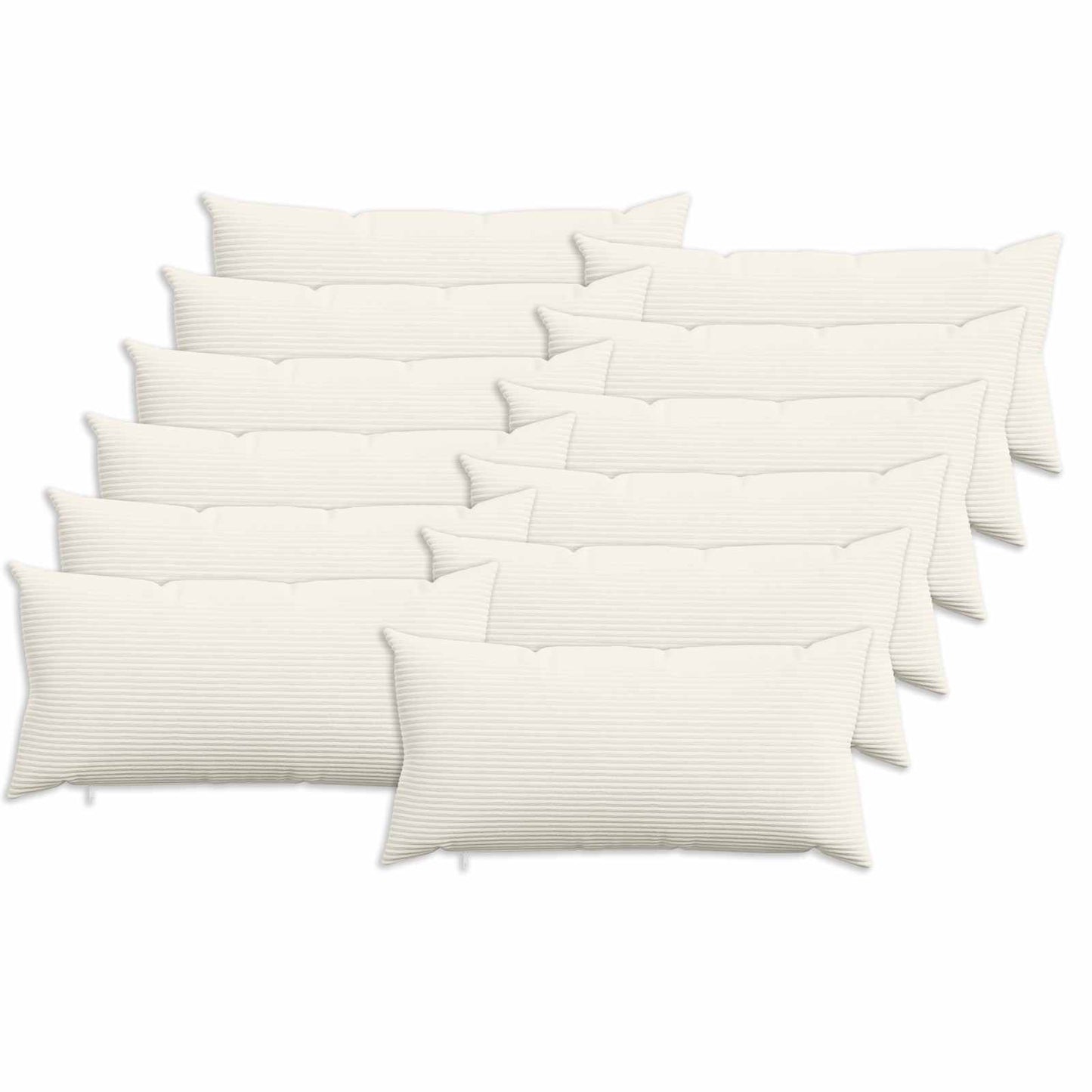 Pudebetræk 12 pcs HEERLEN Cremefarvet 40 x 80 cm cordfløjl