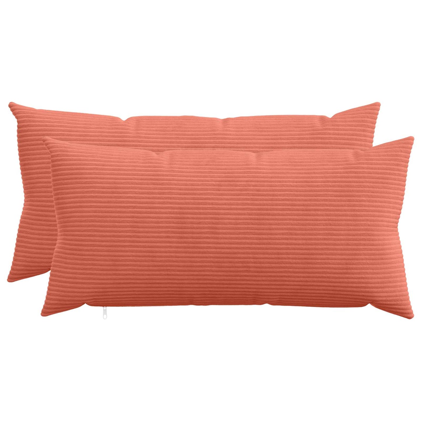 Pudebetræk 2 pcs HEERLEN Rød orange 40 x 80 cm cordfløjl