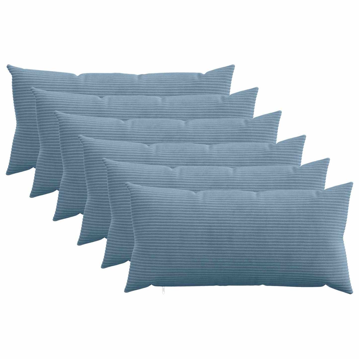 Pudebetræk 6 pcs HEERLEN Blå 40 x 80 cm cordfløjl