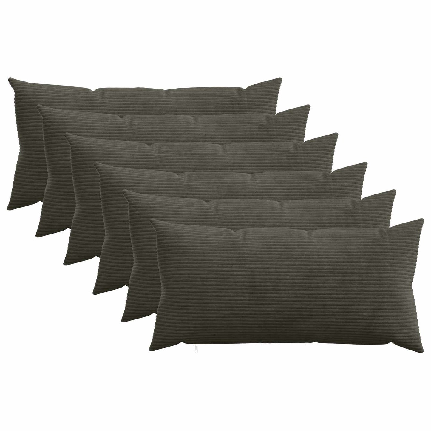 Pudebetræk 6 pcs HEERLEN Antracit 40 x 80 cm cordfløjl