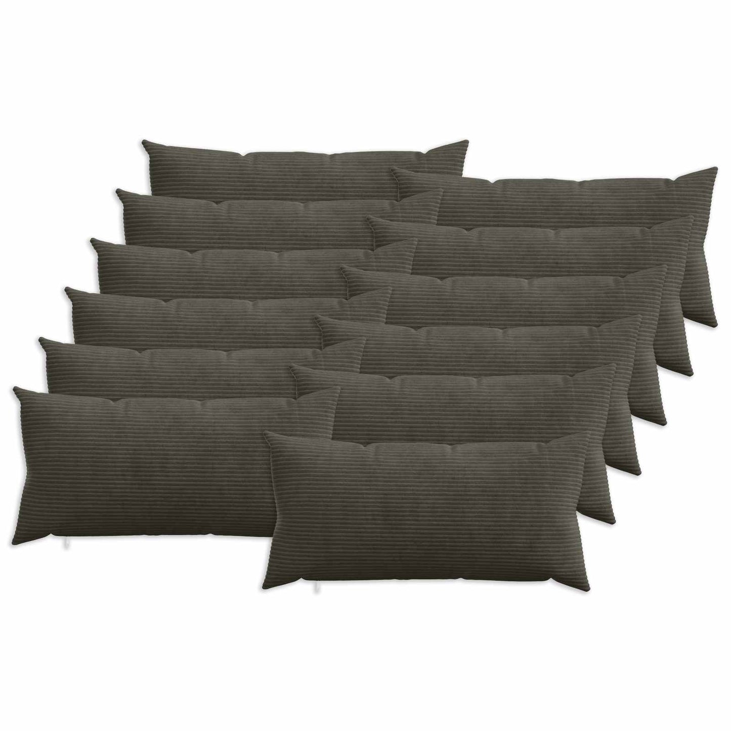 Pudebetræk 12 pcs HEERLEN Antracit 40 x 80 cm cordfløjl