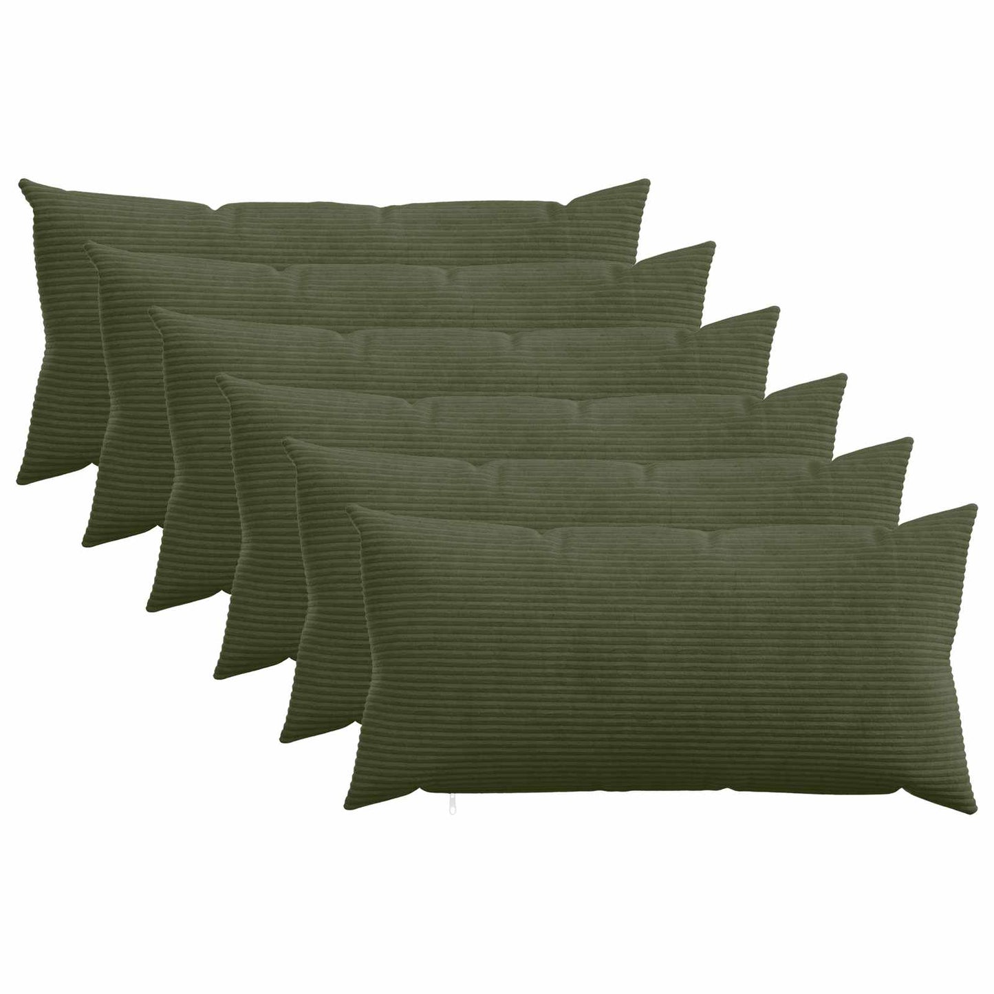 Pudebetræk 6 pcs HEERLEN Grøn 40 x 80 cm cordfløjl