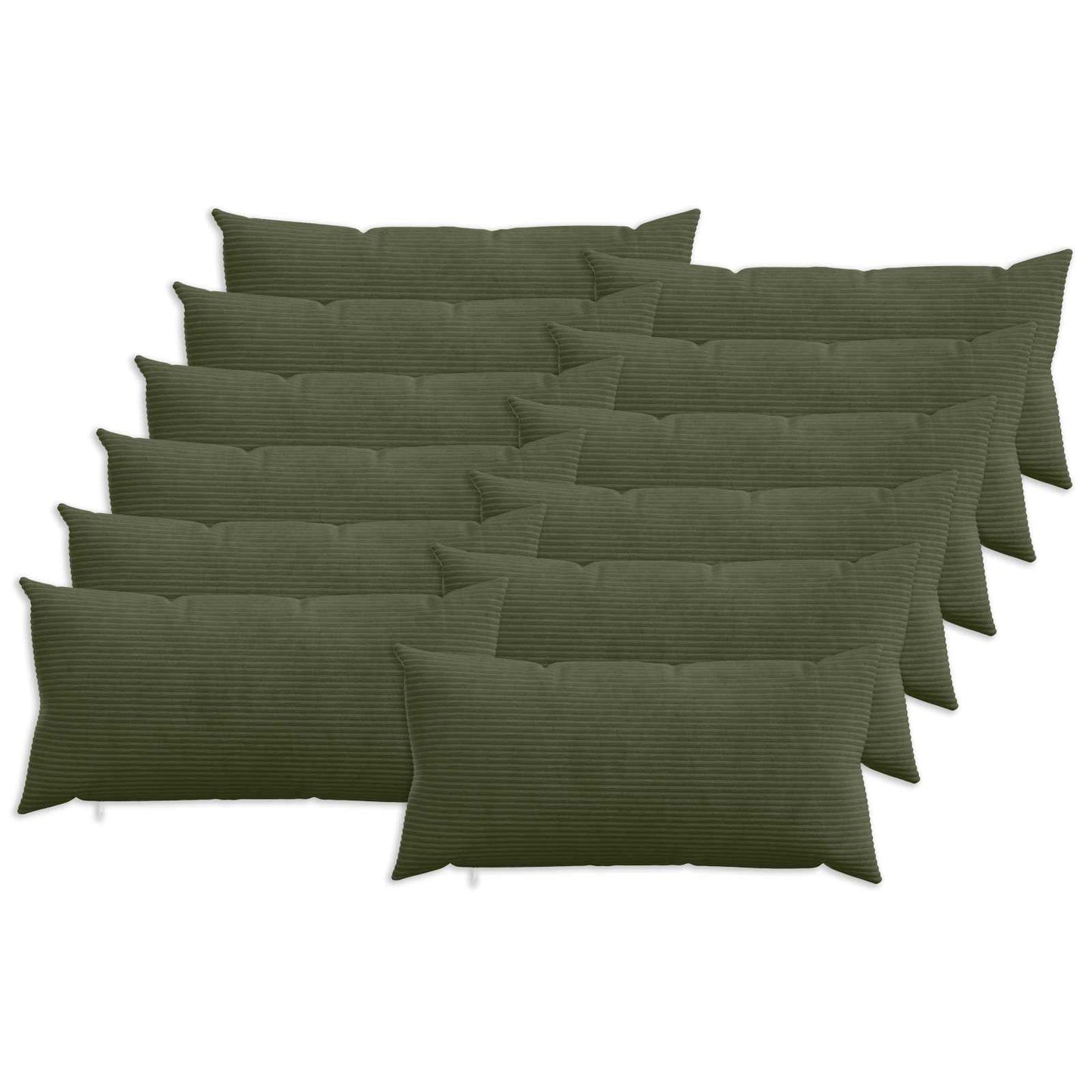 Pudebetræk 12 pcs HEERLEN Grøn 40 x 80 cm cordfløjl
