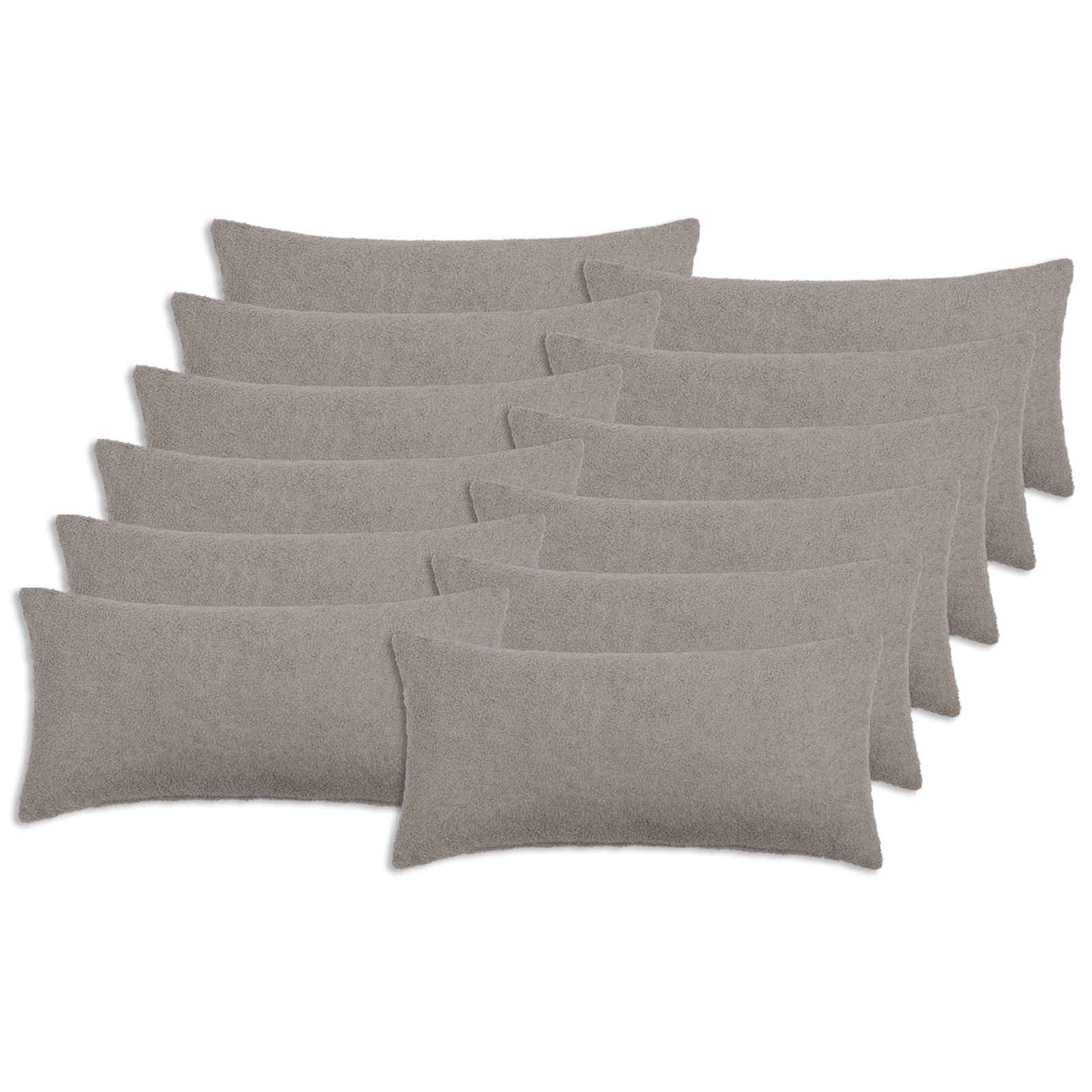 Pudebetræk 12 pcs HEERLEN Lysegrå 40 x 80 cm Bouclé