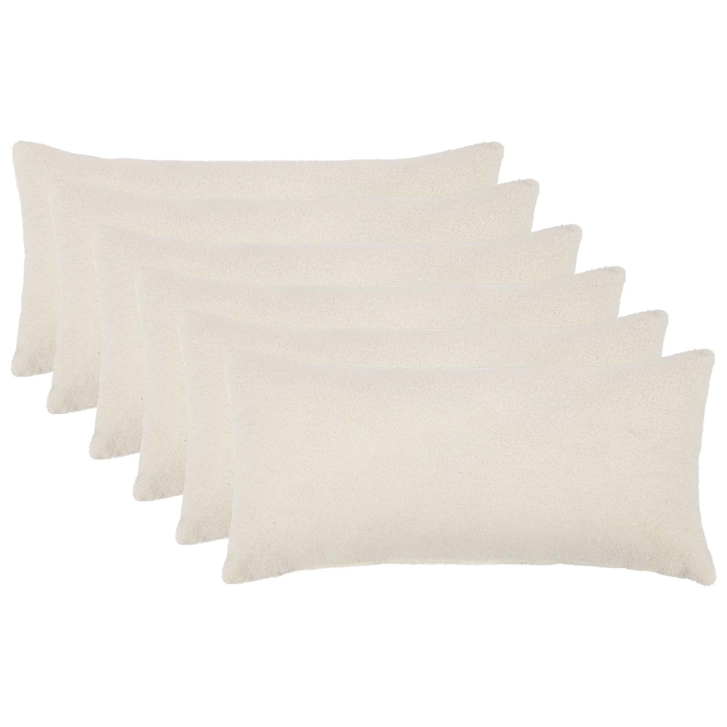 Pudebetræk 6 pcs HEERLEN Cremefarvet 40 x 80 cm Bouclé
