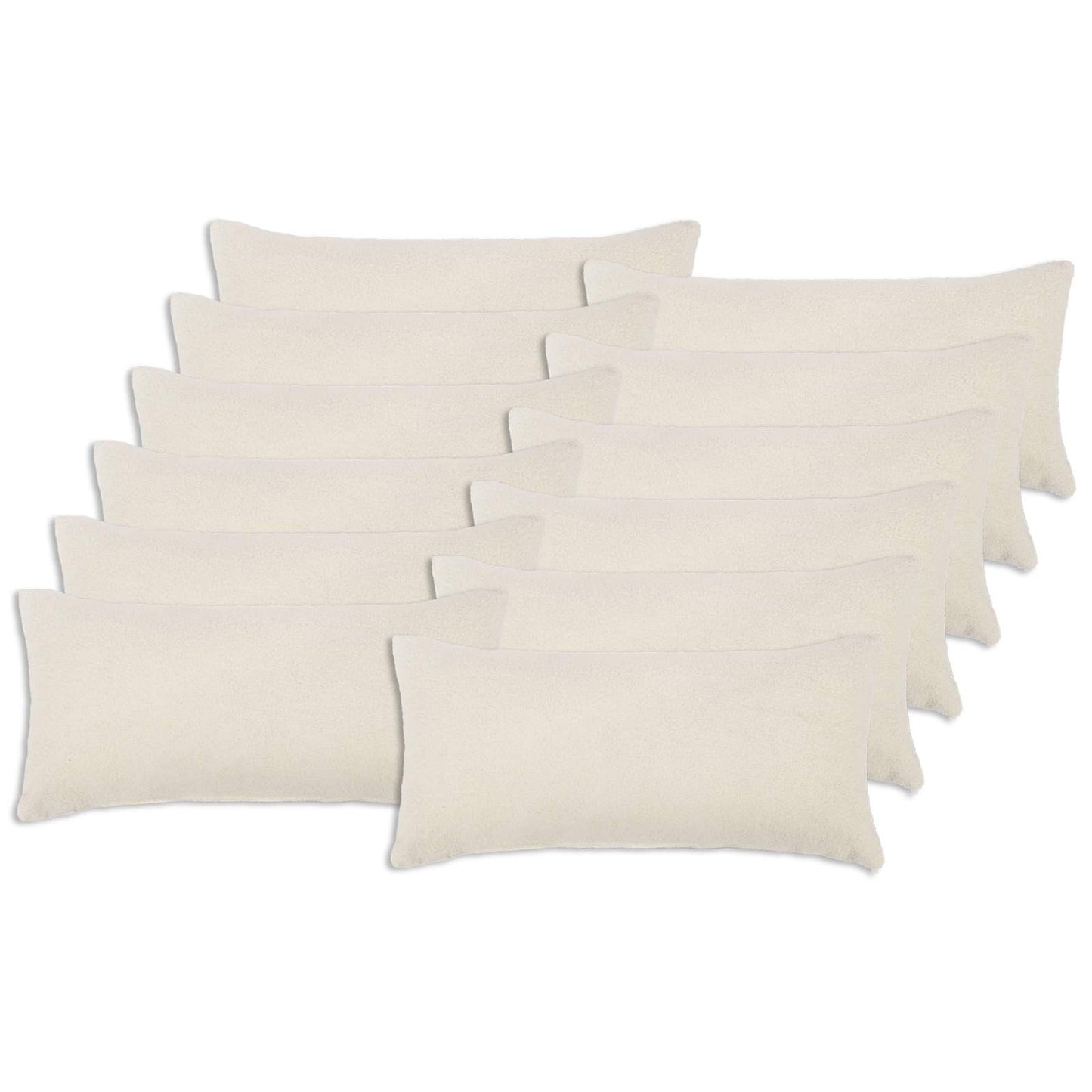 Pudebetræk 12 pcs HEERLEN Cremefarvet 40 x 80 cm Bouclé