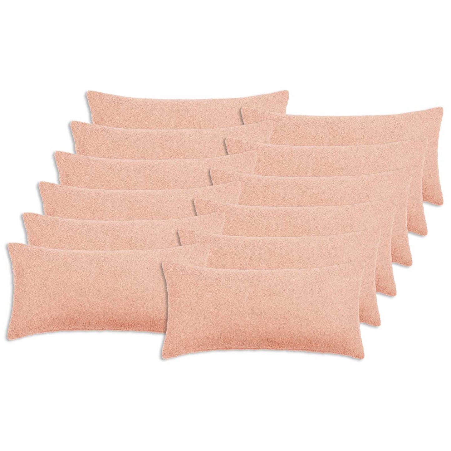 Pudebetræk 12 pcs HEERLEN Lyserød 40 x 80 cm Bouclé