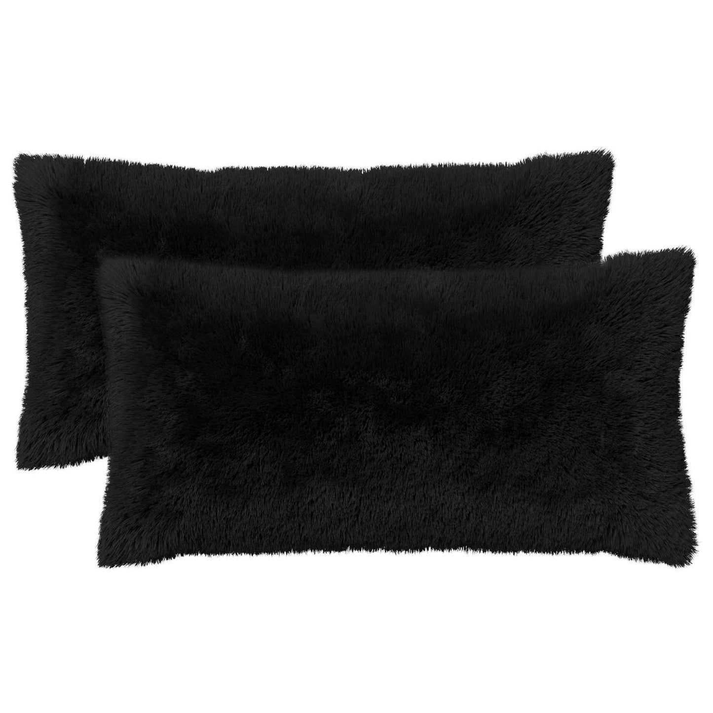 Pudebetræk 2 pcs HEERLEN Sort 40 x 80 cm PV Fleece