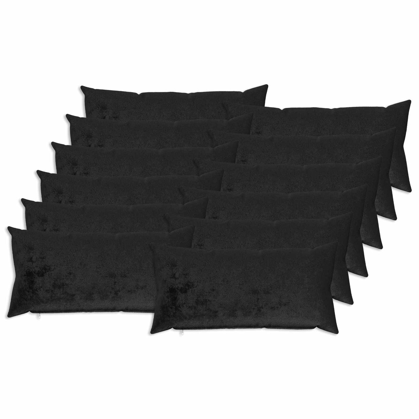 Pudebetræk 12 pcs HEERLEN Sort 40 x 80 cm Flannel