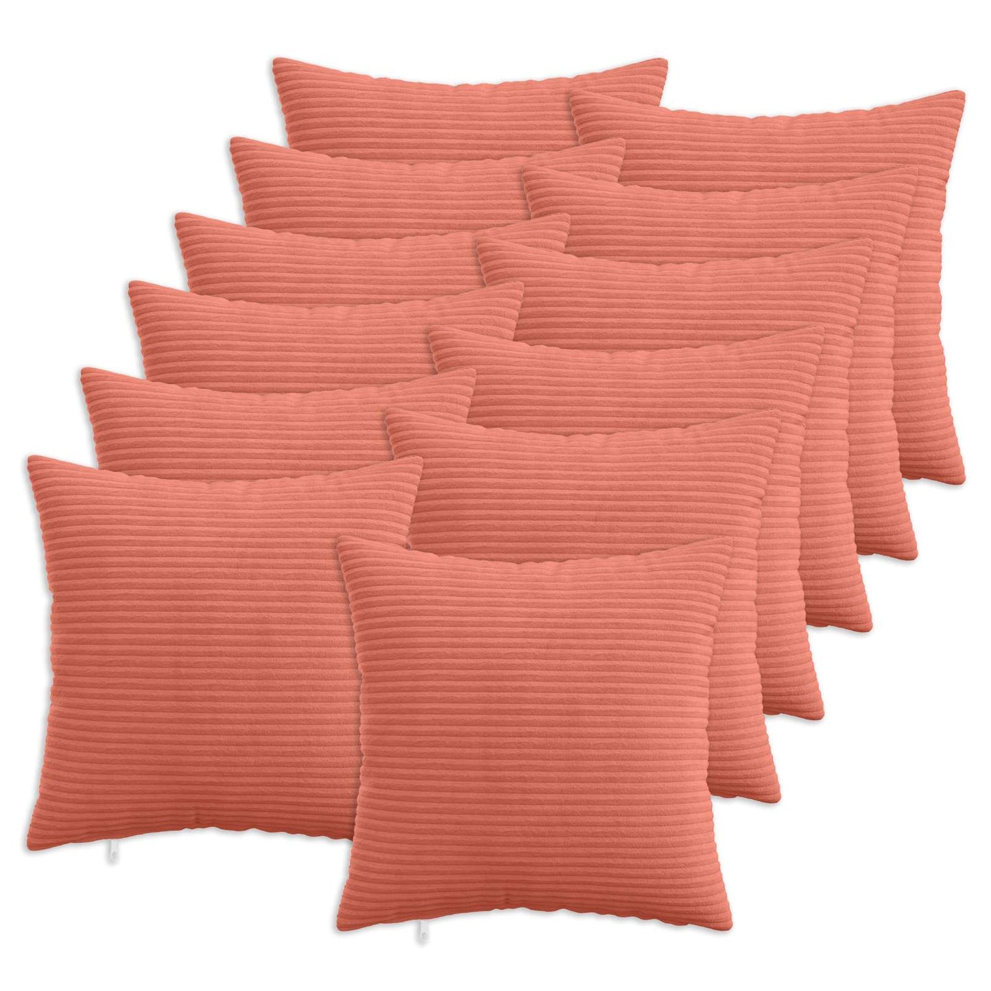 Pudebetræk 12 pcs HEERLEN Rød orange 45 x 45 cm cordfløjl