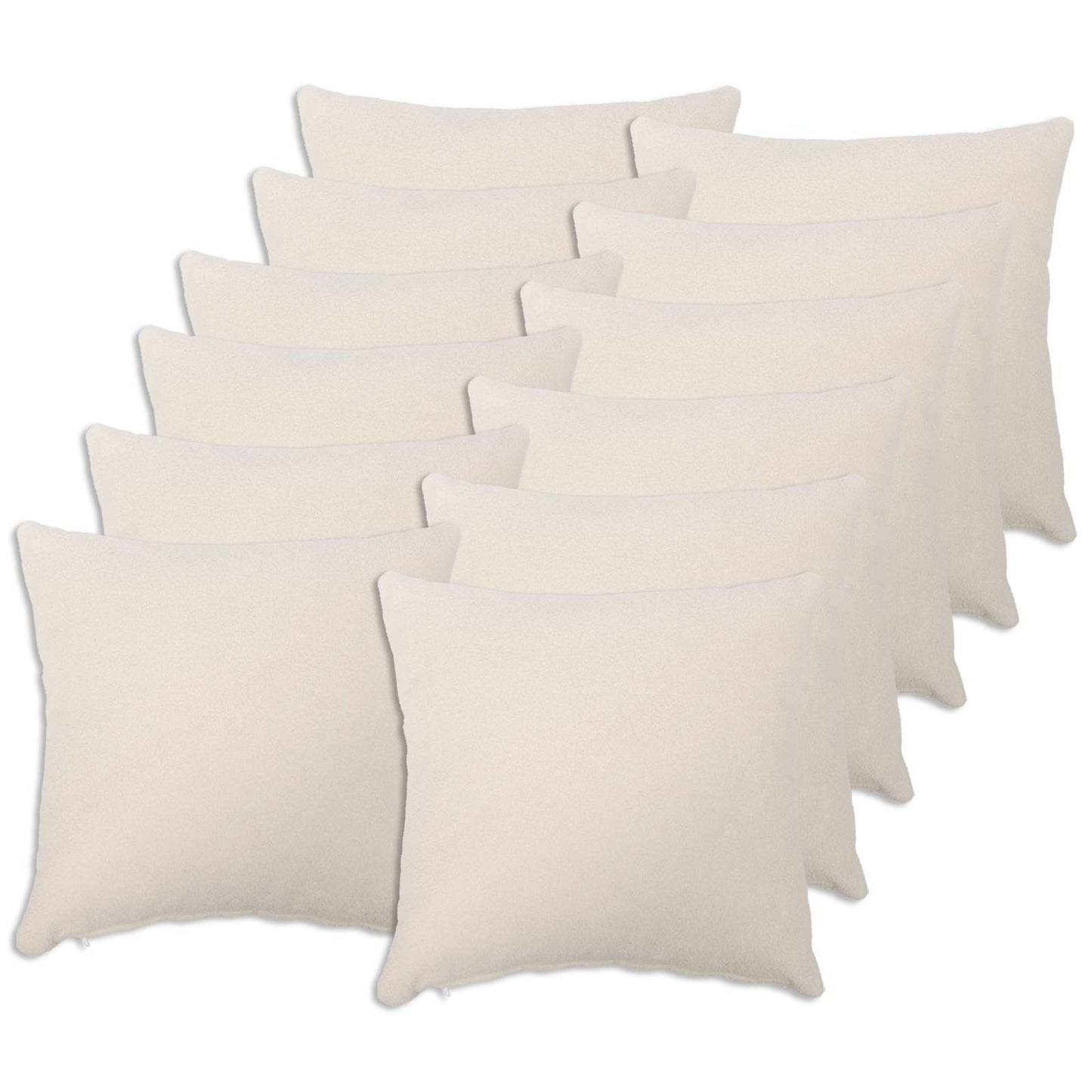 Pudebetræk 12 pcs HEERLEN Cremefarvet 45 x 45 cm Bouclé