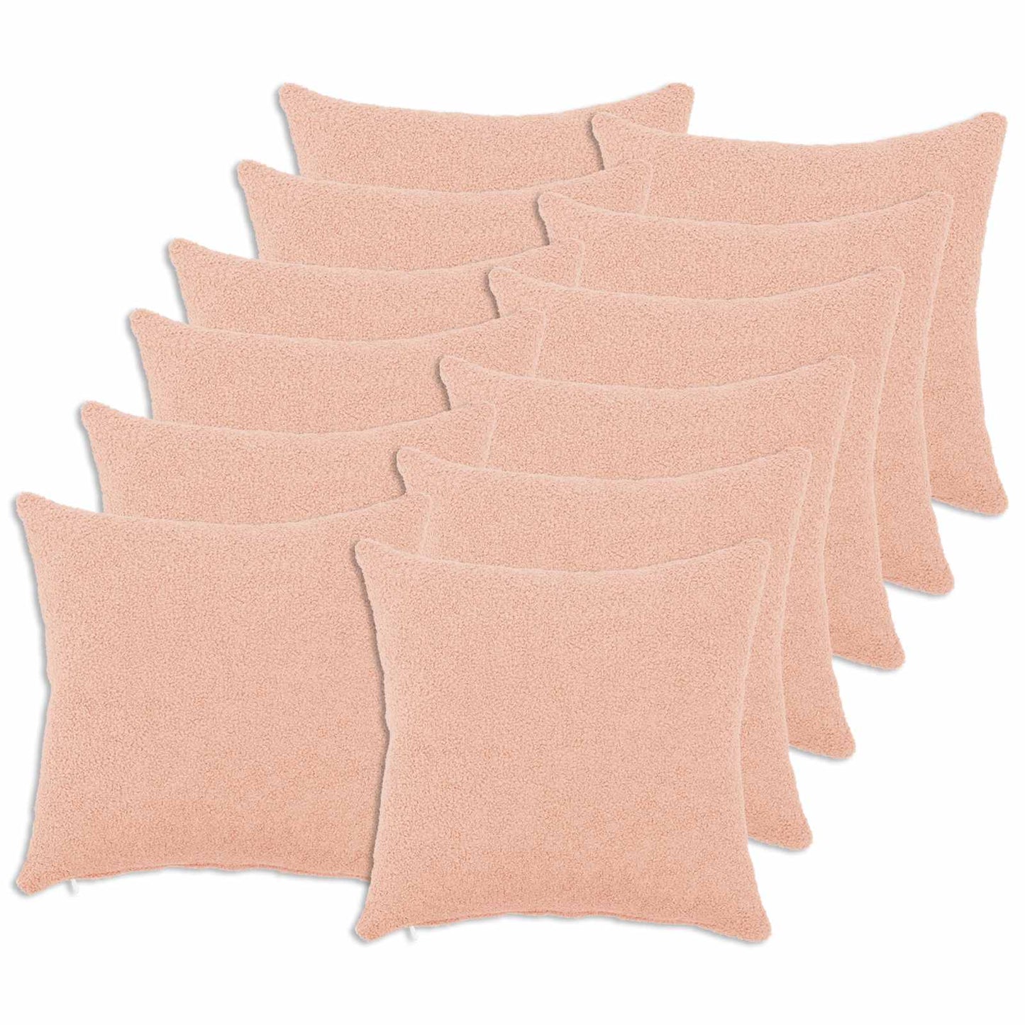 Pudebetræk 12 pcs HEERLEN Lyserød 45 x 45 cm Bouclé