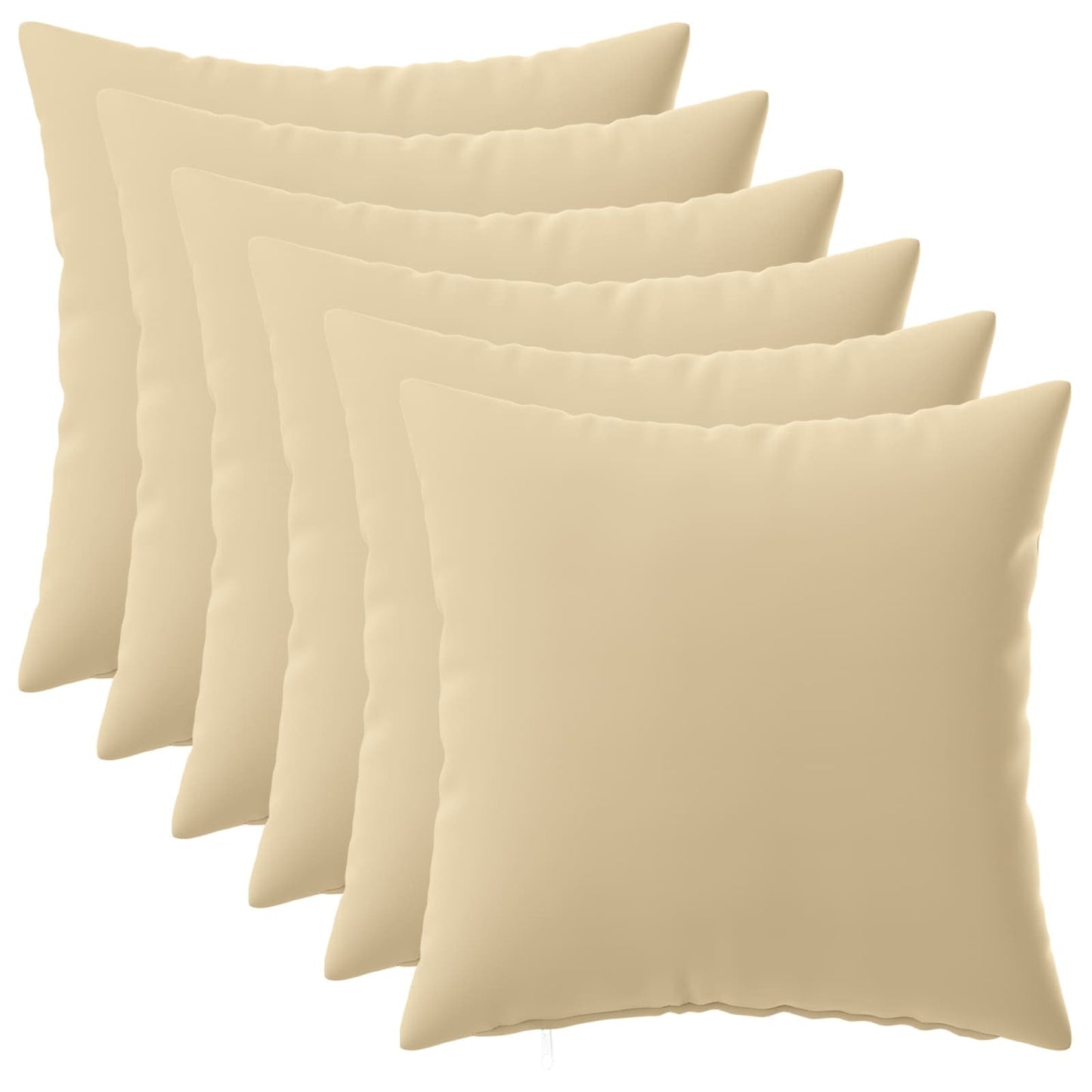 Pudebetræk 6 pcs HEERLEN Beige 45 x 45 cm Polyester