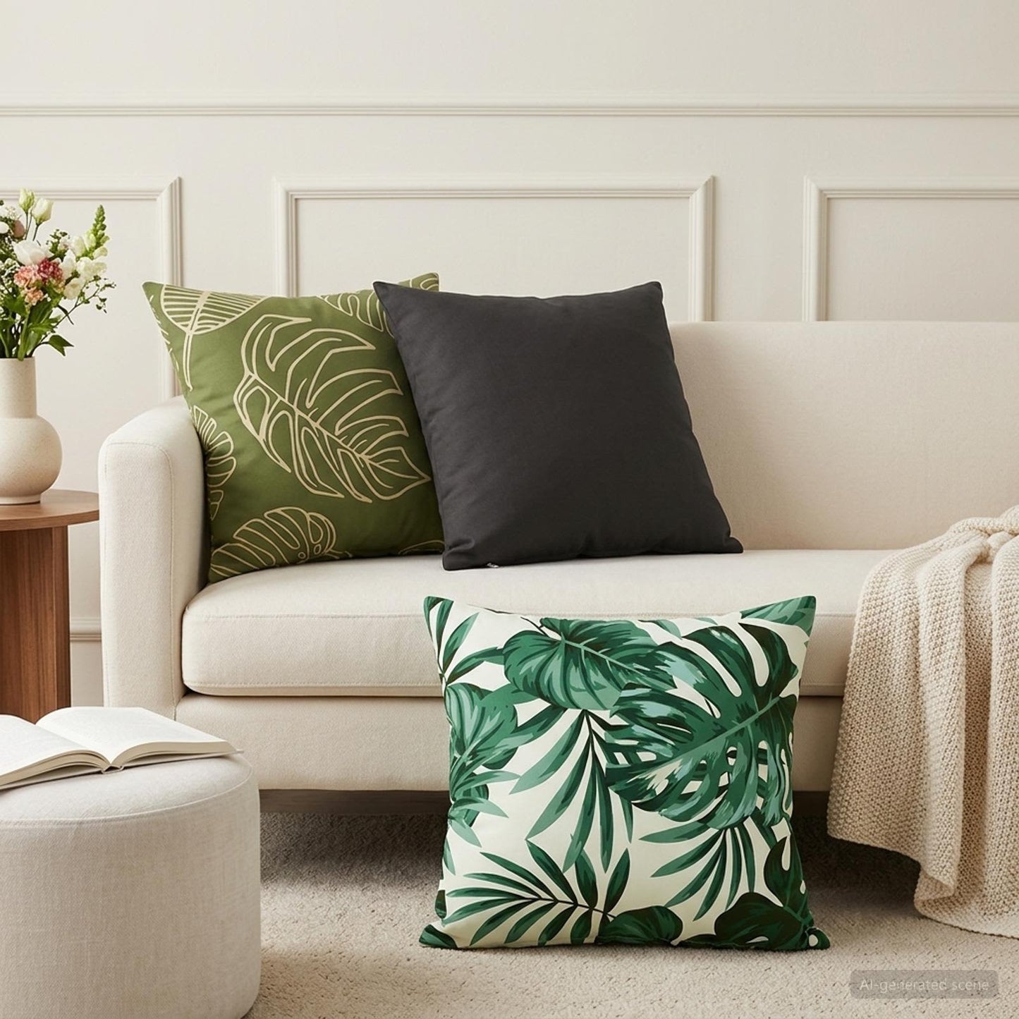 Pudebetræk 2 pcs HEERLEN Bladmønster 50 x 50 cm Polyester