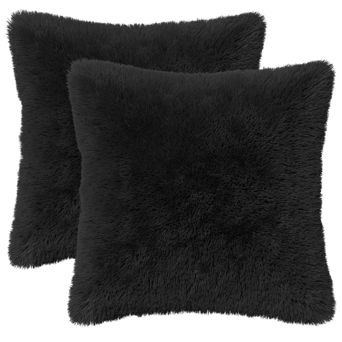 Pudebetræk 2 pcs HEERLEN Sort 45 x 45 cm PV Fleece