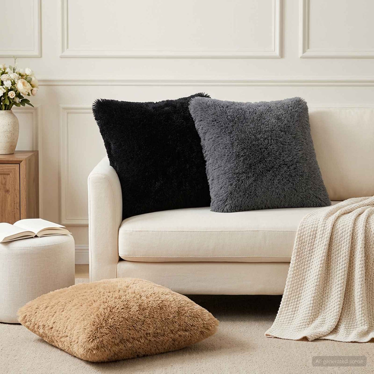 Pudebetræk 2 pcs HEERLEN Antracit 45 x 45 cm PV Fleece