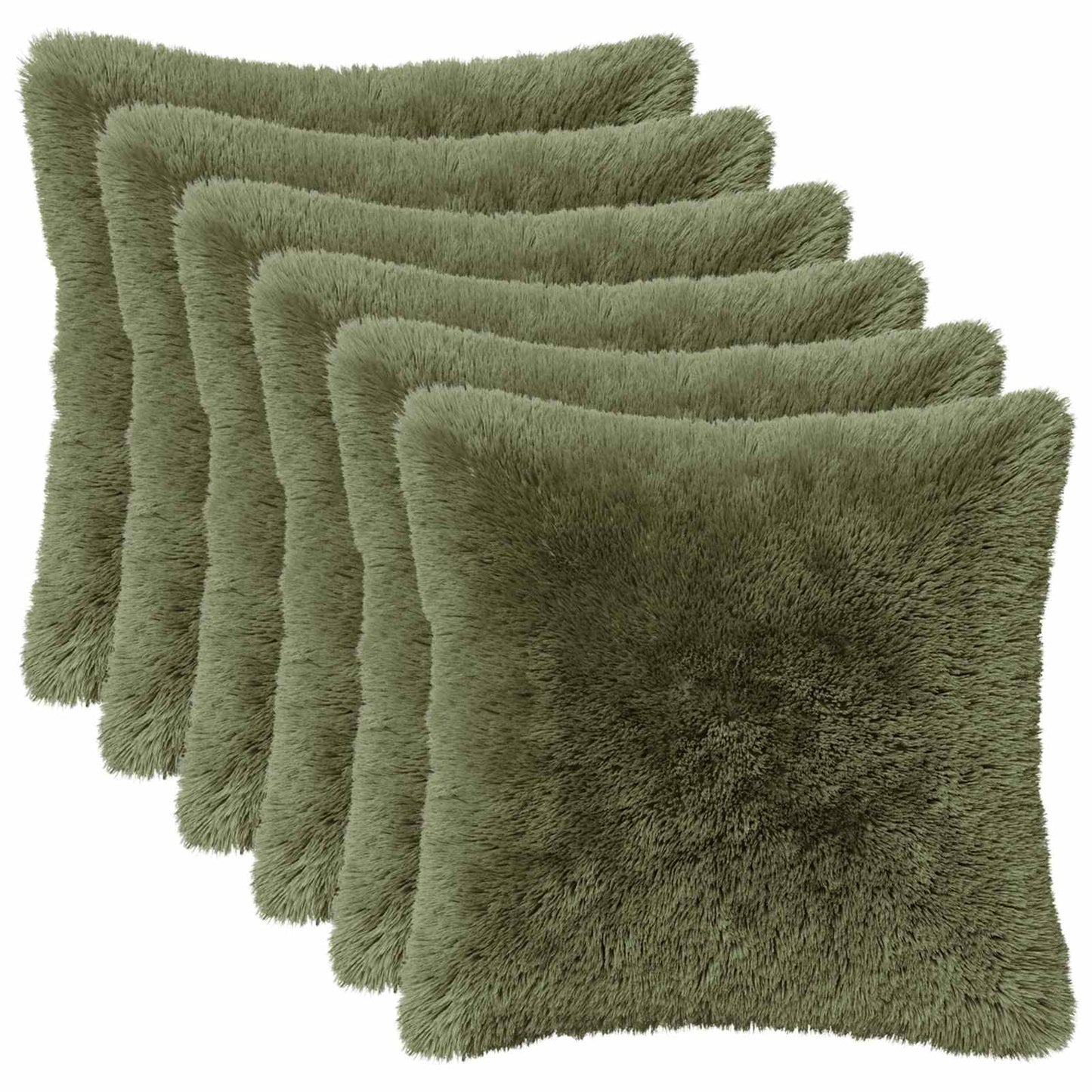 Pudebetræk 6 pcs HEERLEN Grøn 45 x 45 cm PV Fleece