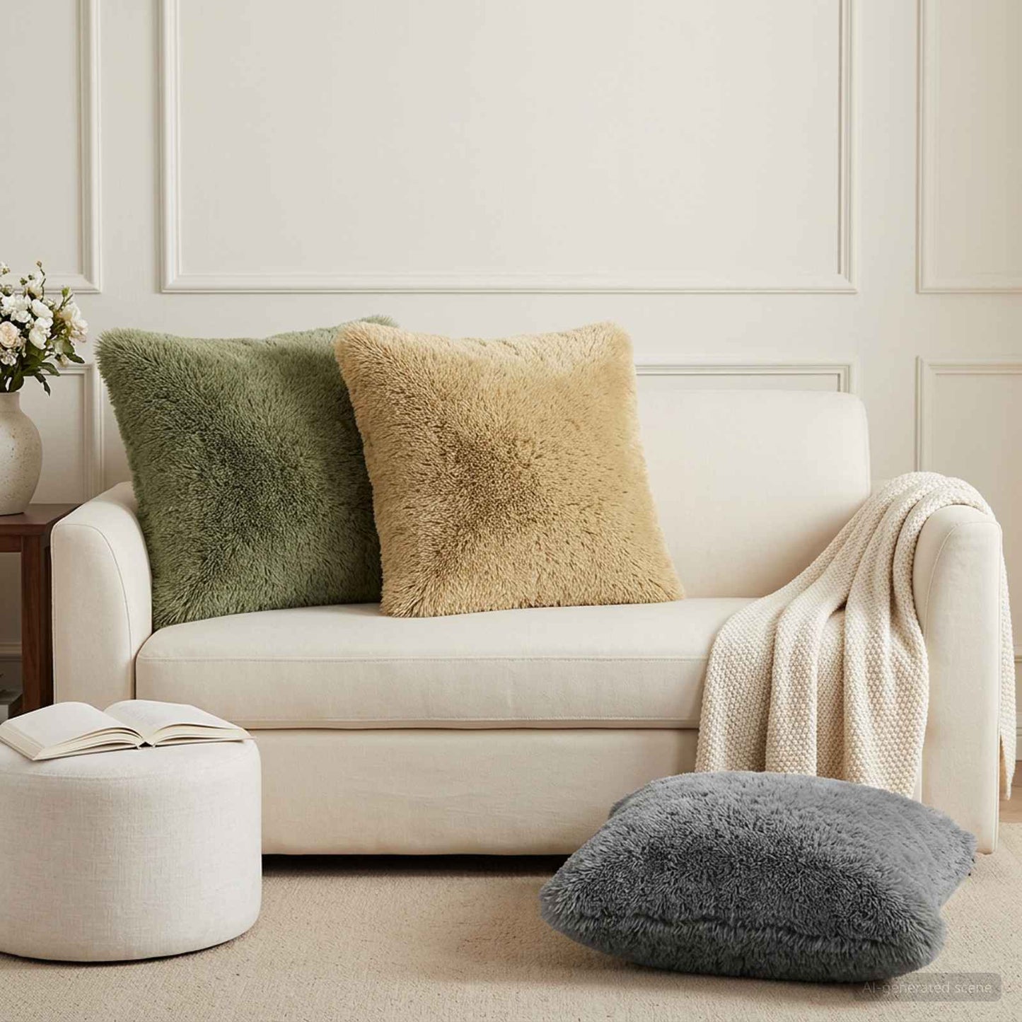 Pudebetræk 6 pcs HEERLEN Lys grøn 45 x 45 cm PV Fleece