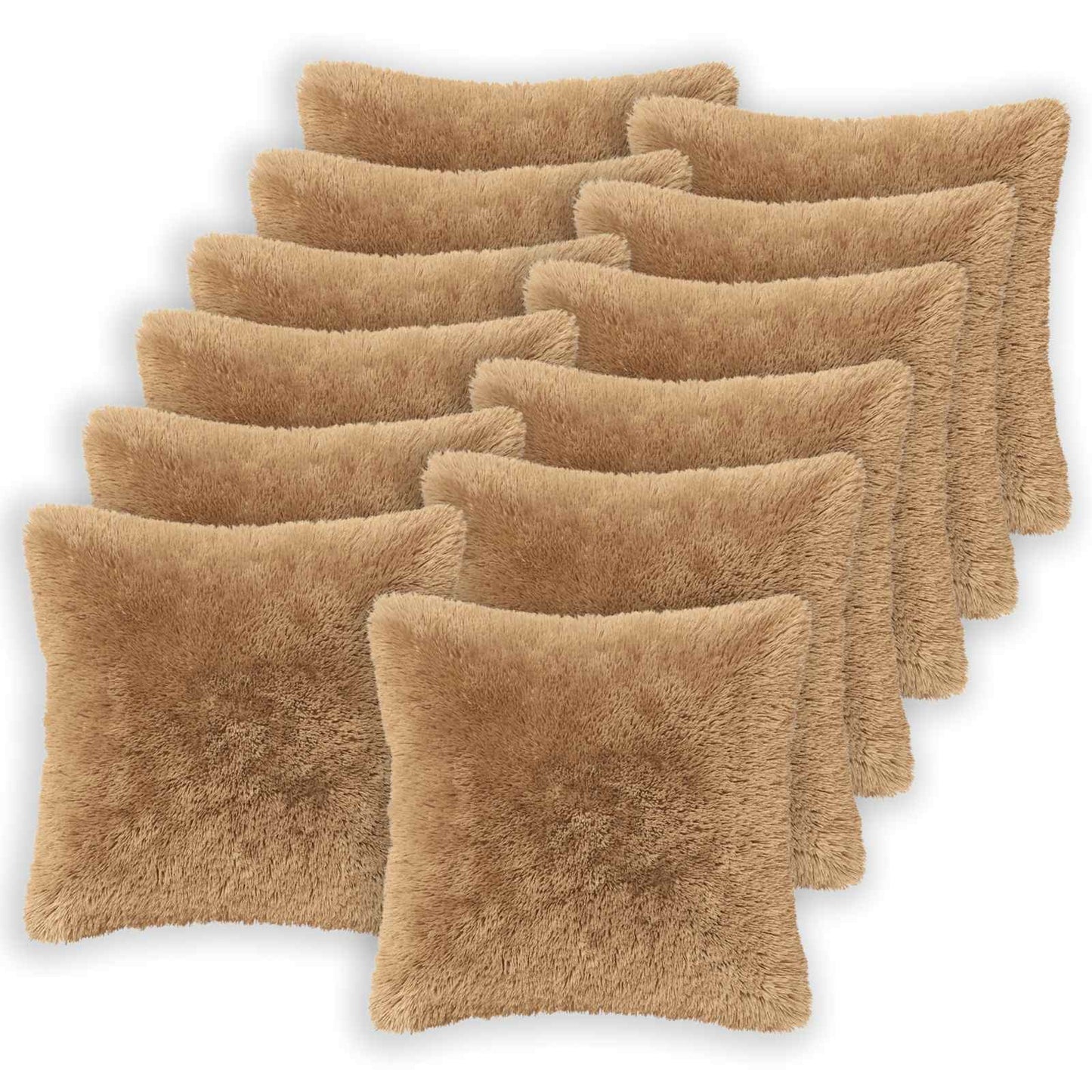 Pudebetræk 12 pcs HEERLEN Gråbrun 45 x 45 cm PV Fleece