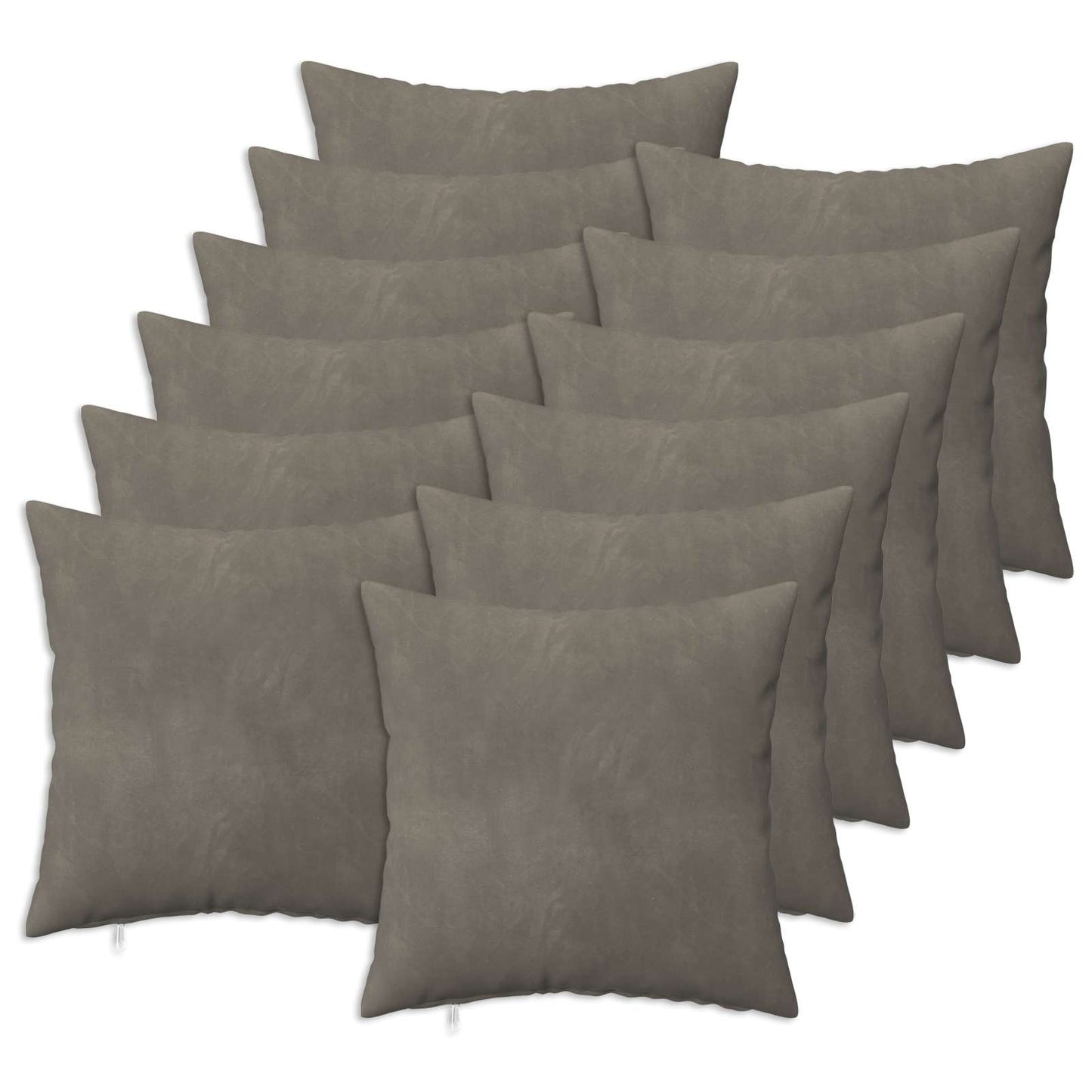 Pudebetræk 12 pcs HEERLEN Lysegrå 50 x 50 cm Fløjl