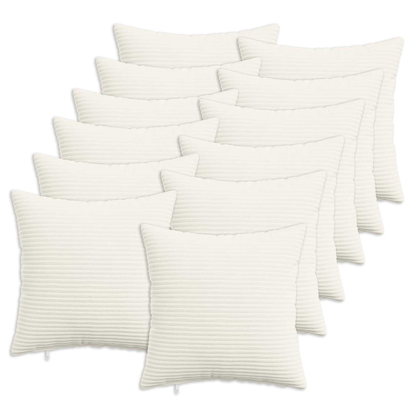 Pudebetræk 12 pcs HEERLEN Cremefarvet 50 x 50 cm cordfløjl