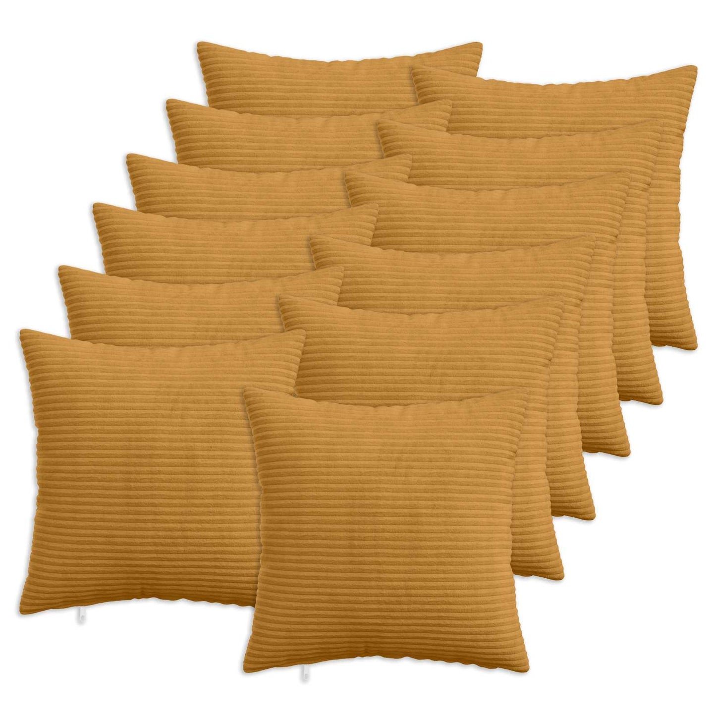 Pudebetræk 12 pcs HEERLEN Gul 50 x 50 cm cordfløjl