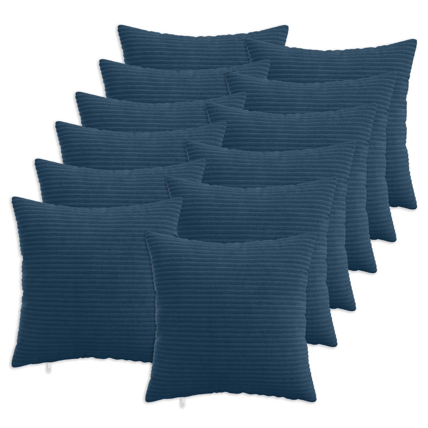 Pudebetræk 12 pcs HEERLEN Mørkeblå 50 x 50 cm cordfløjl