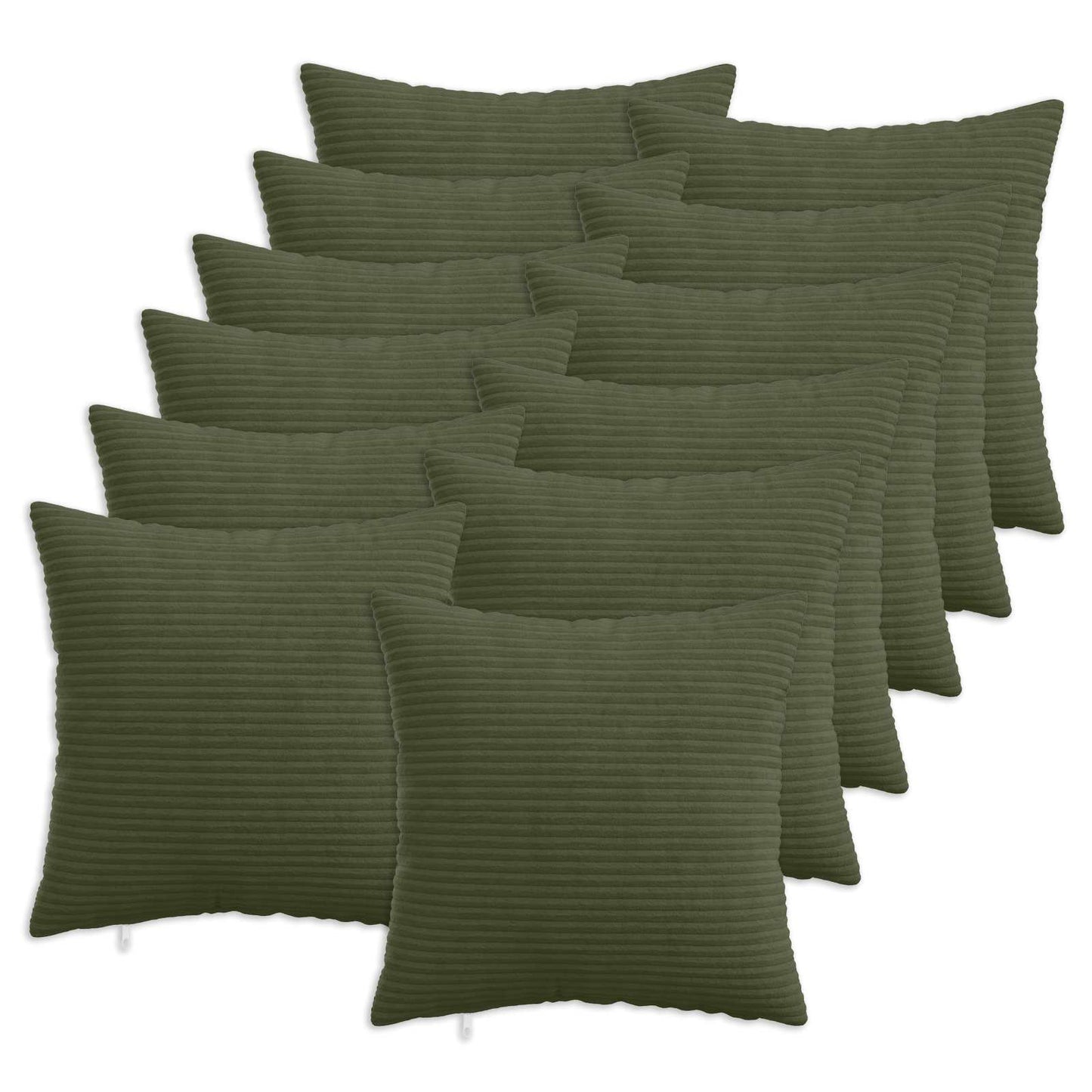 Pudebetræk 12 pcs HEERLEN Grøn 50 x 50 cm cordfløjl