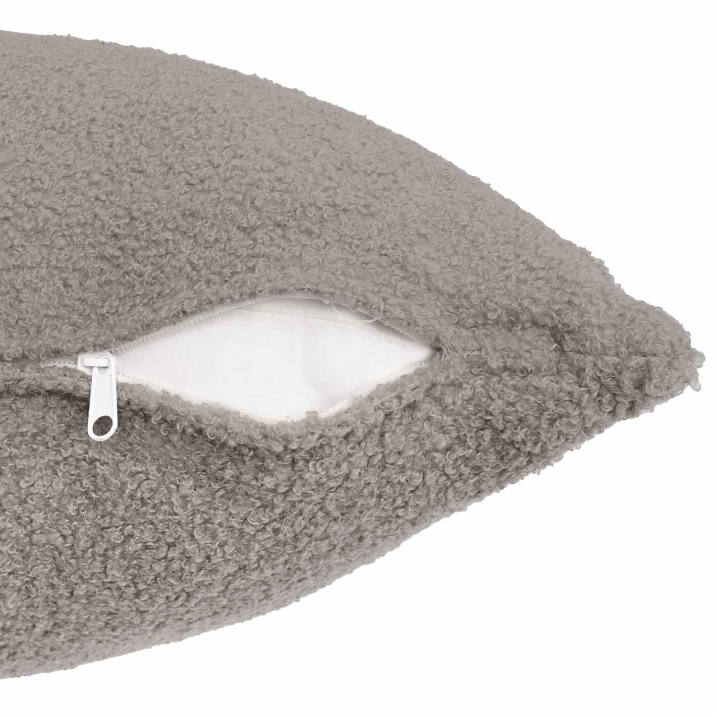 Pudebetræk 12 pcs HEERLEN Lysegrå 50 x 50 cm Bouclé