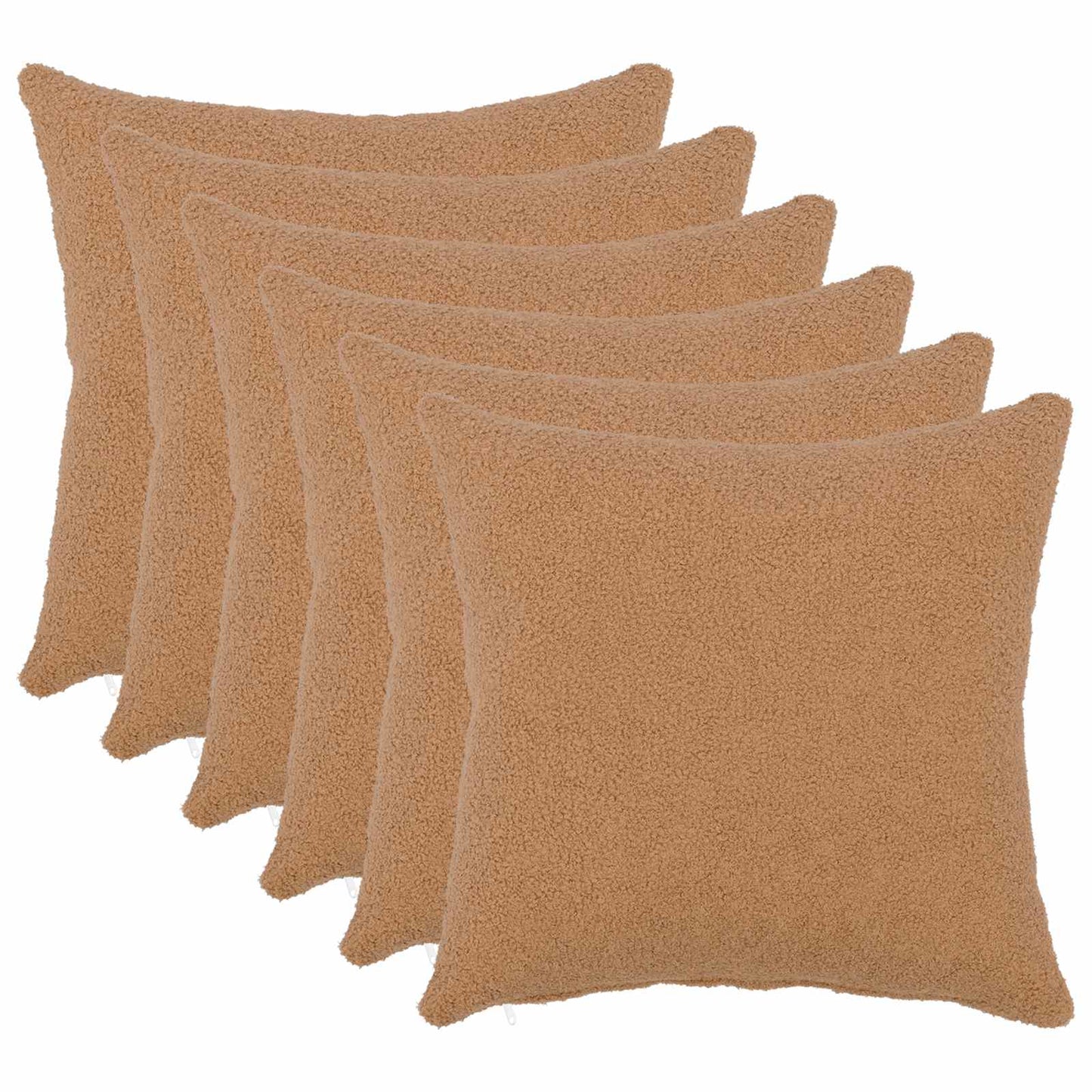 Pudebetræk 6 pcs HEERLEN Beige 50 x 50 cm Bouclé