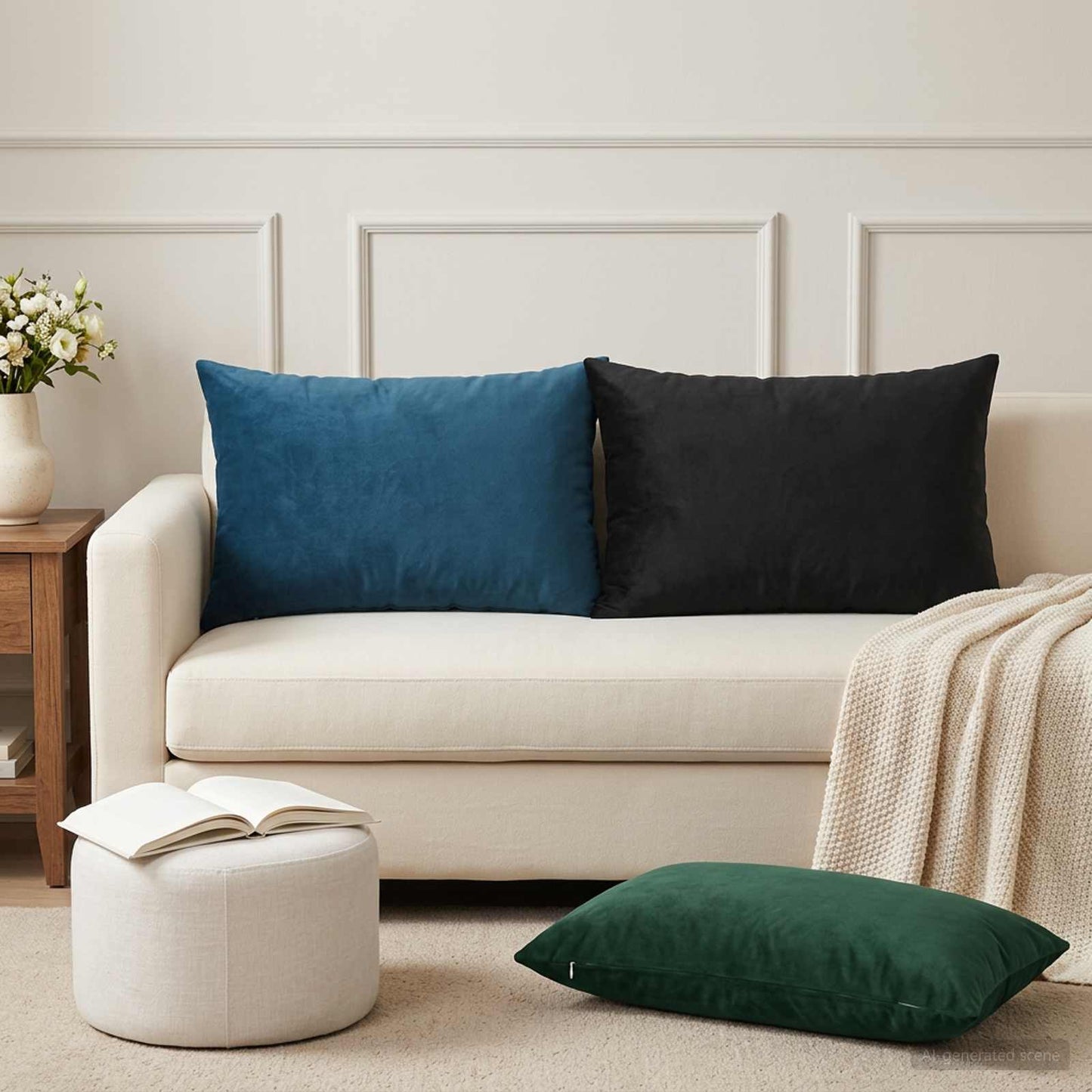 Pudebetræk 6 pcs HEERLEN Blå 50 x 70 cm Fløjl