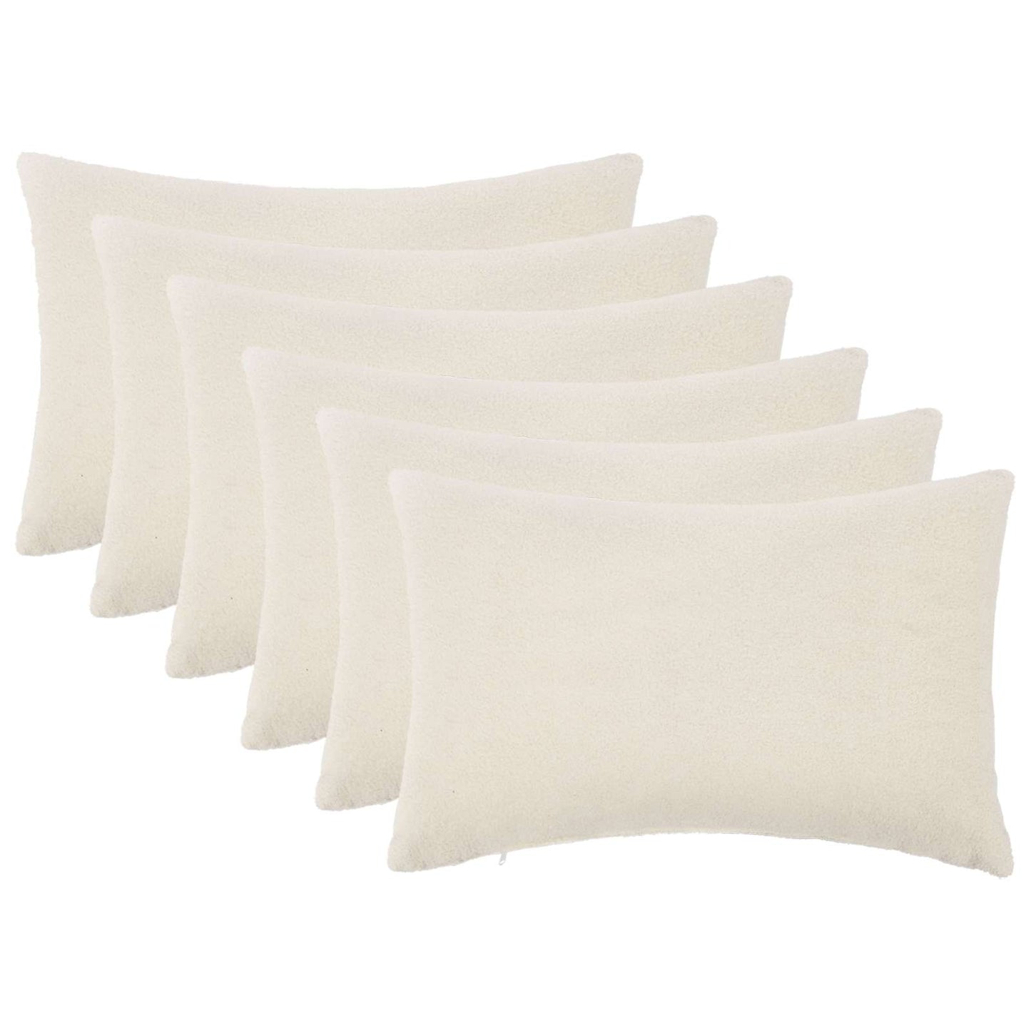 Pudebetræk 6 pcs HEERLEN Cremefarvet 50 x 70 cm Bouclé